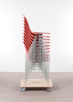 Eames Salmon DSS Stacking Side Chair for Herman Miller, Set of Ten