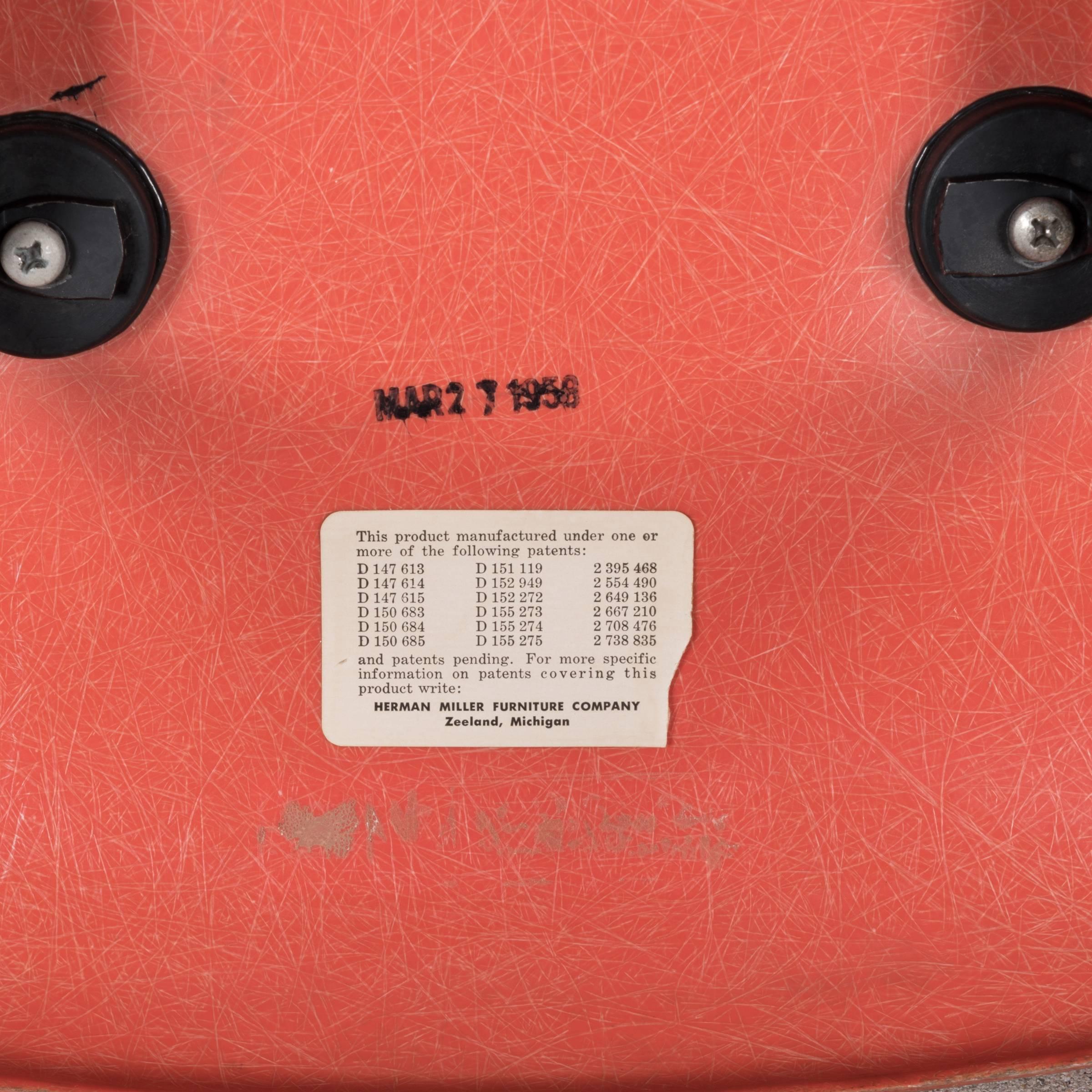 Eames Salmon Dax Dining Chair for Herman Miller, 1958 2