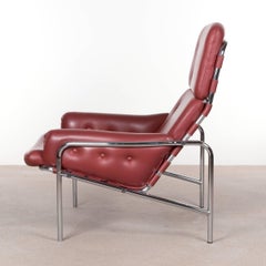 Martin Visser Red Leather Nagoya Lounge Chair for Spectrum, Netherlands