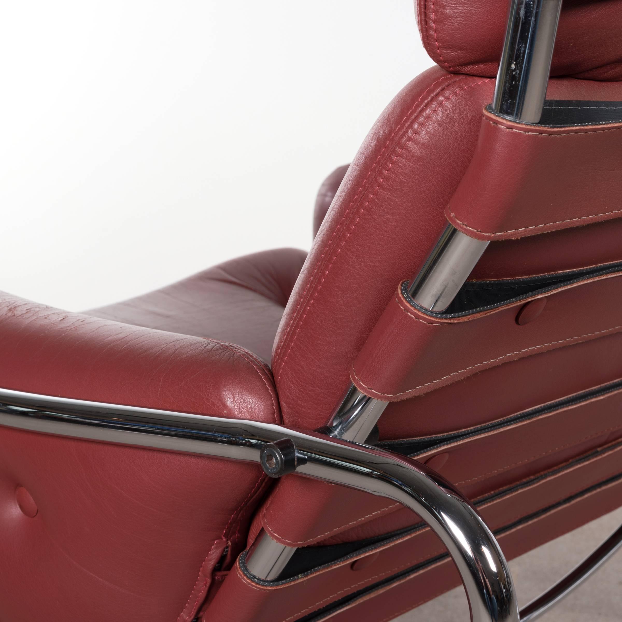 Martin Visser Red Leather Nagoya Lounge Chair for Spectrum, Netherlands 2