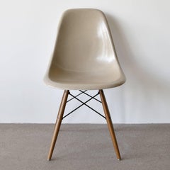 Set of Six Eames Greige DSW Herman Miller, USA Dining Chairs