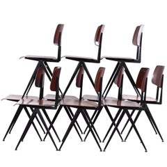 Multiple Black Galvanitas Industrial Plywood Chairs S16, Netherlands