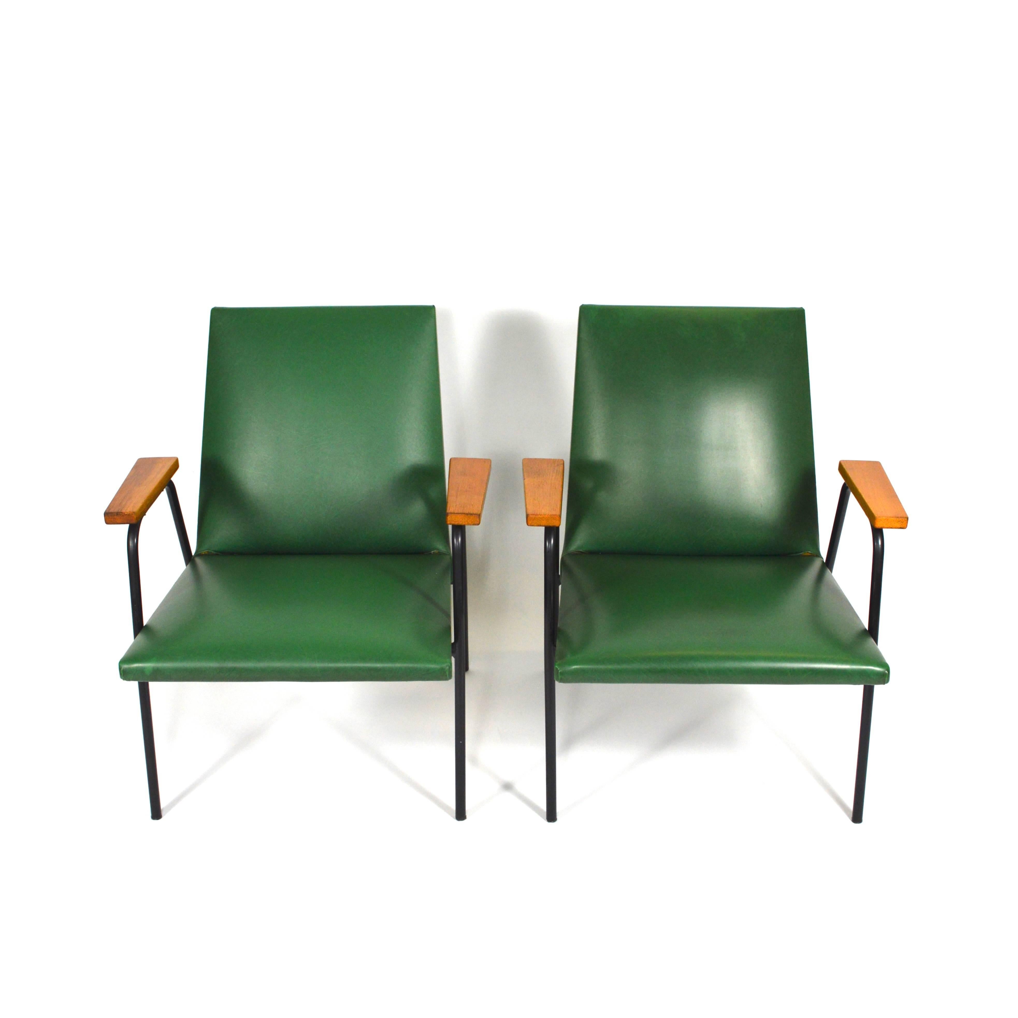 Mid-Century Modern Pierre Guariche attributed Midcentury Easy Chairs, France