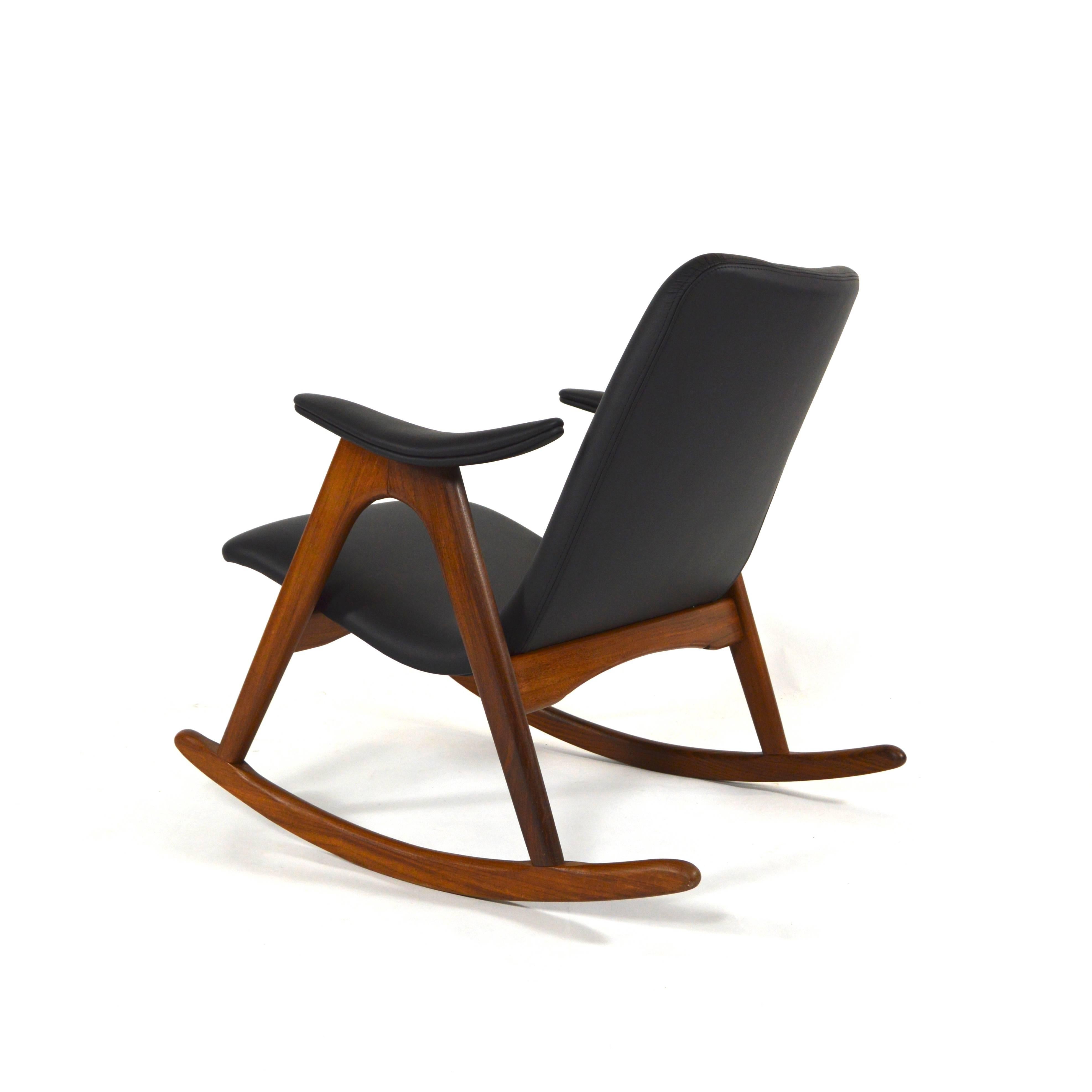 Mid-Century Modern Rocking Chair by Louis Van Teeffelen for WeBe, Netherlands, 1960s
