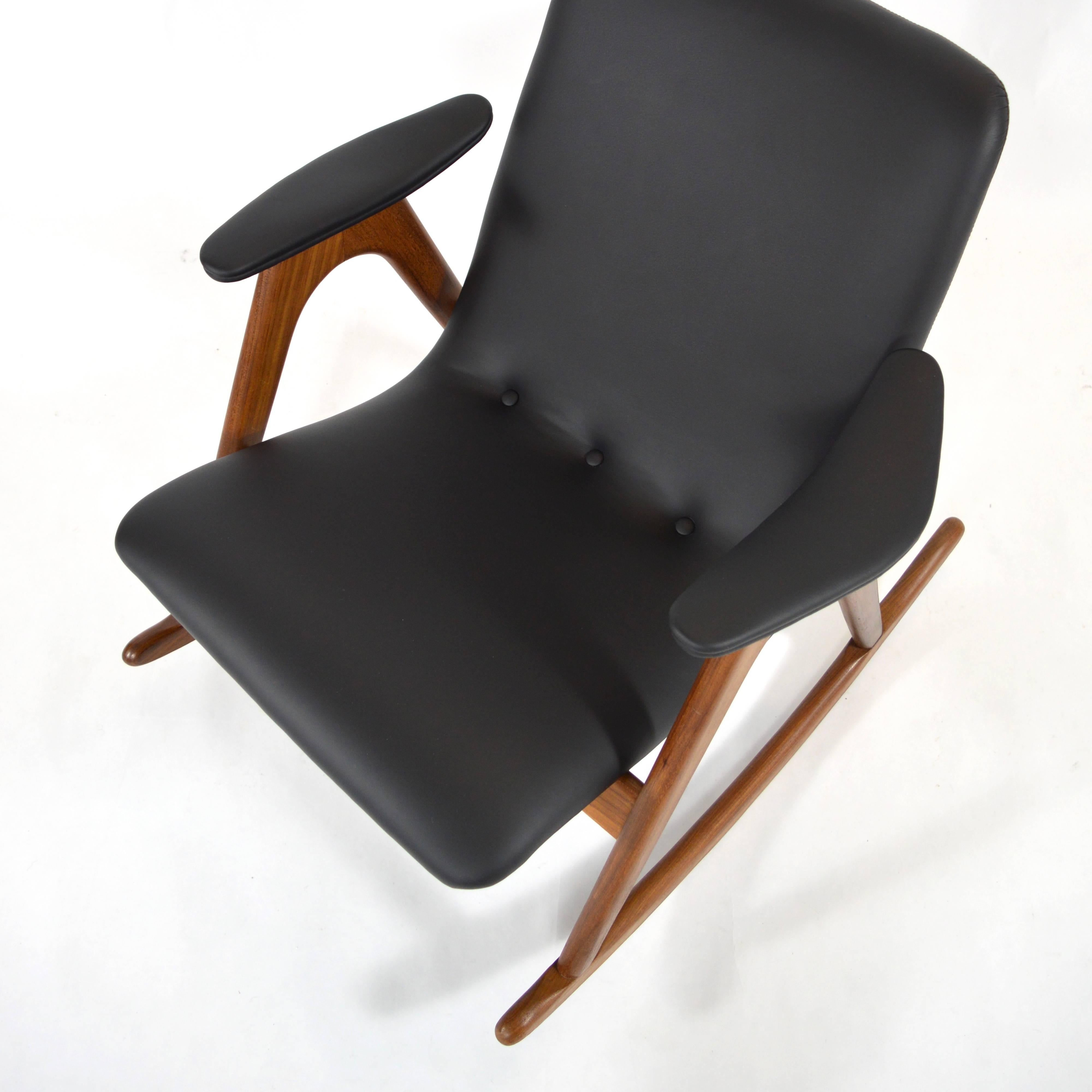 Mid-20th Century Rocking Chair by Louis Van Teeffelen for WeBe, Netherlands, 1960s
