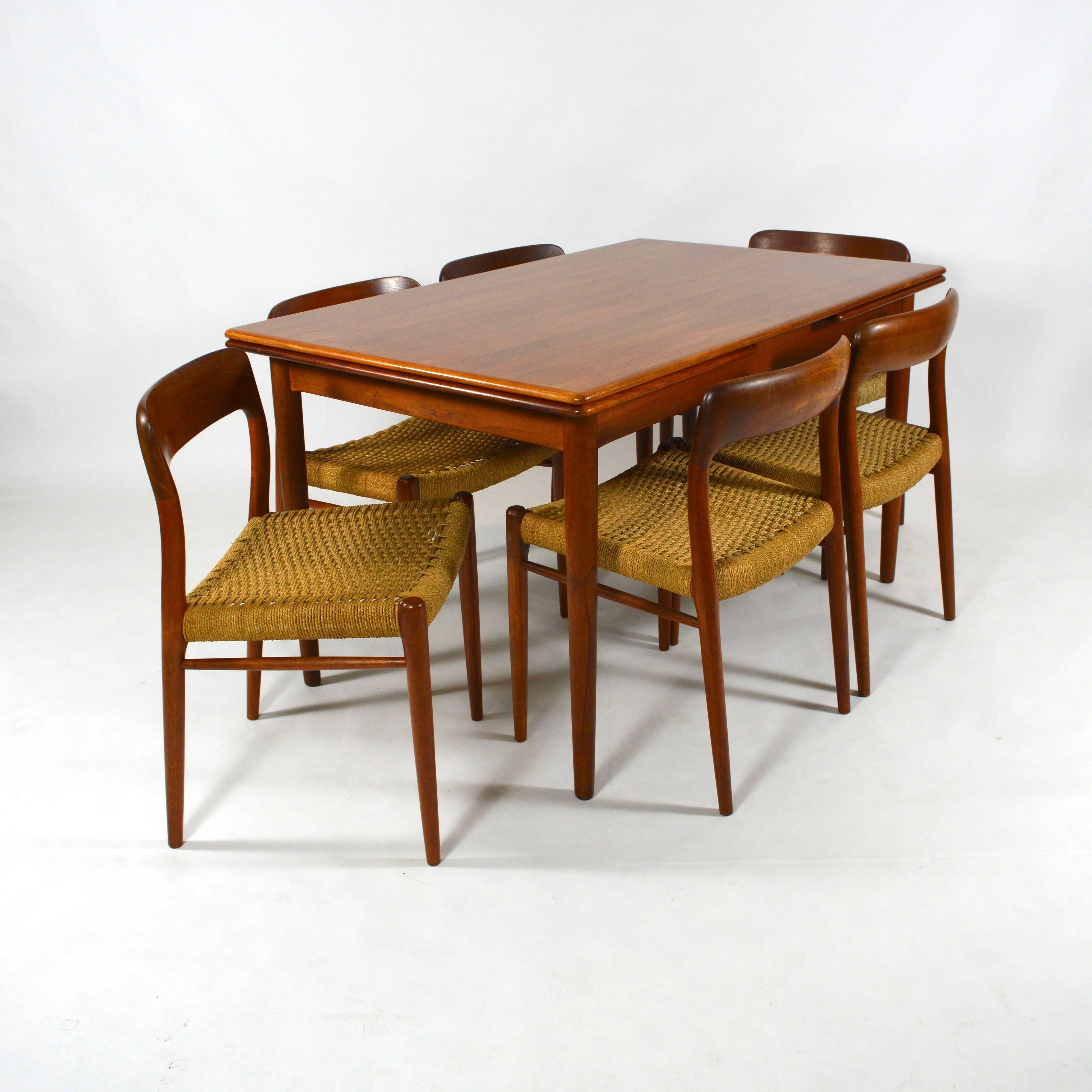 Mid-20th Century Niels O. Møller Model 75 Dining Set, Denmark, 1950s