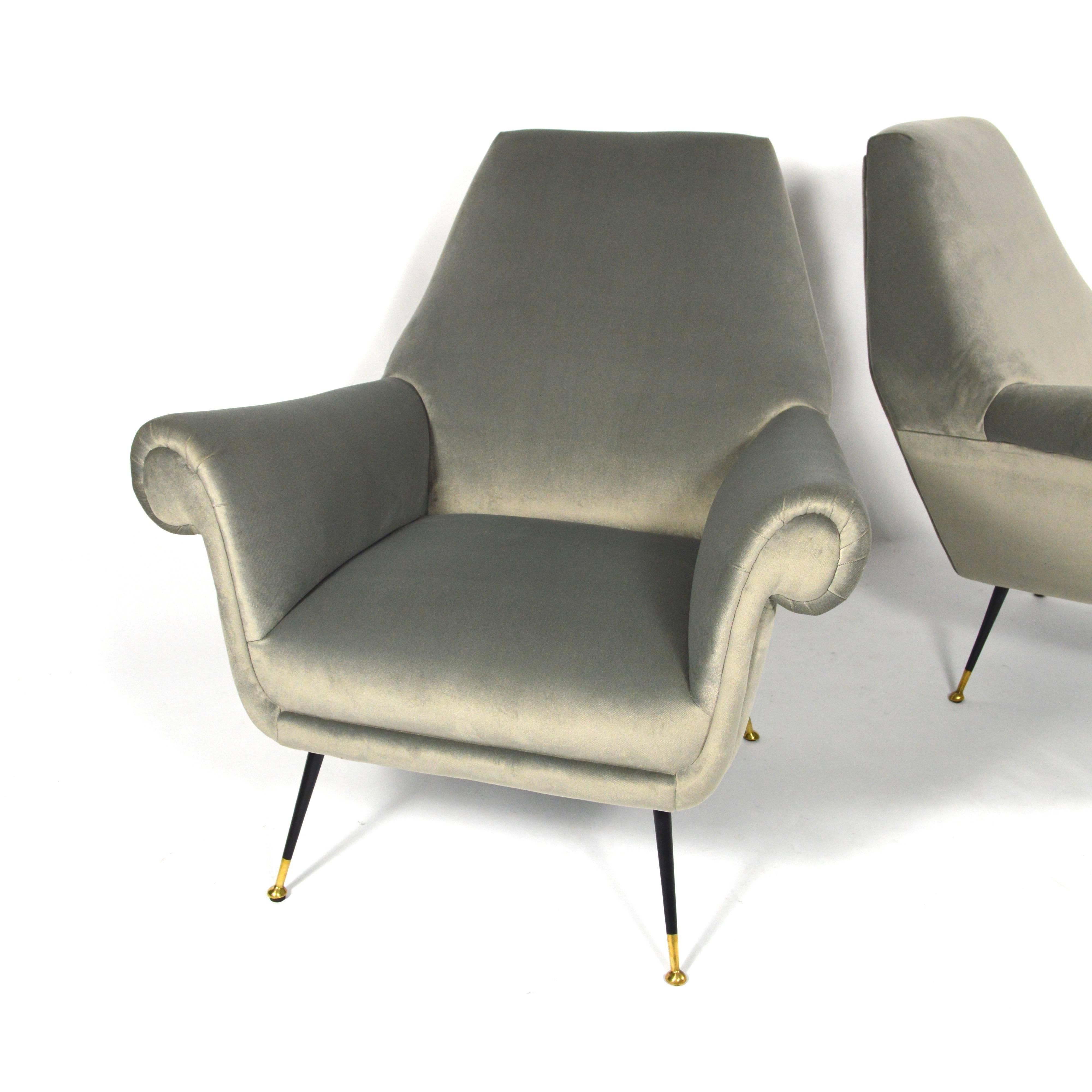 Mid-20th Century Gigi Radice Attributed Club Lounge Chairs, Italy, 1950s