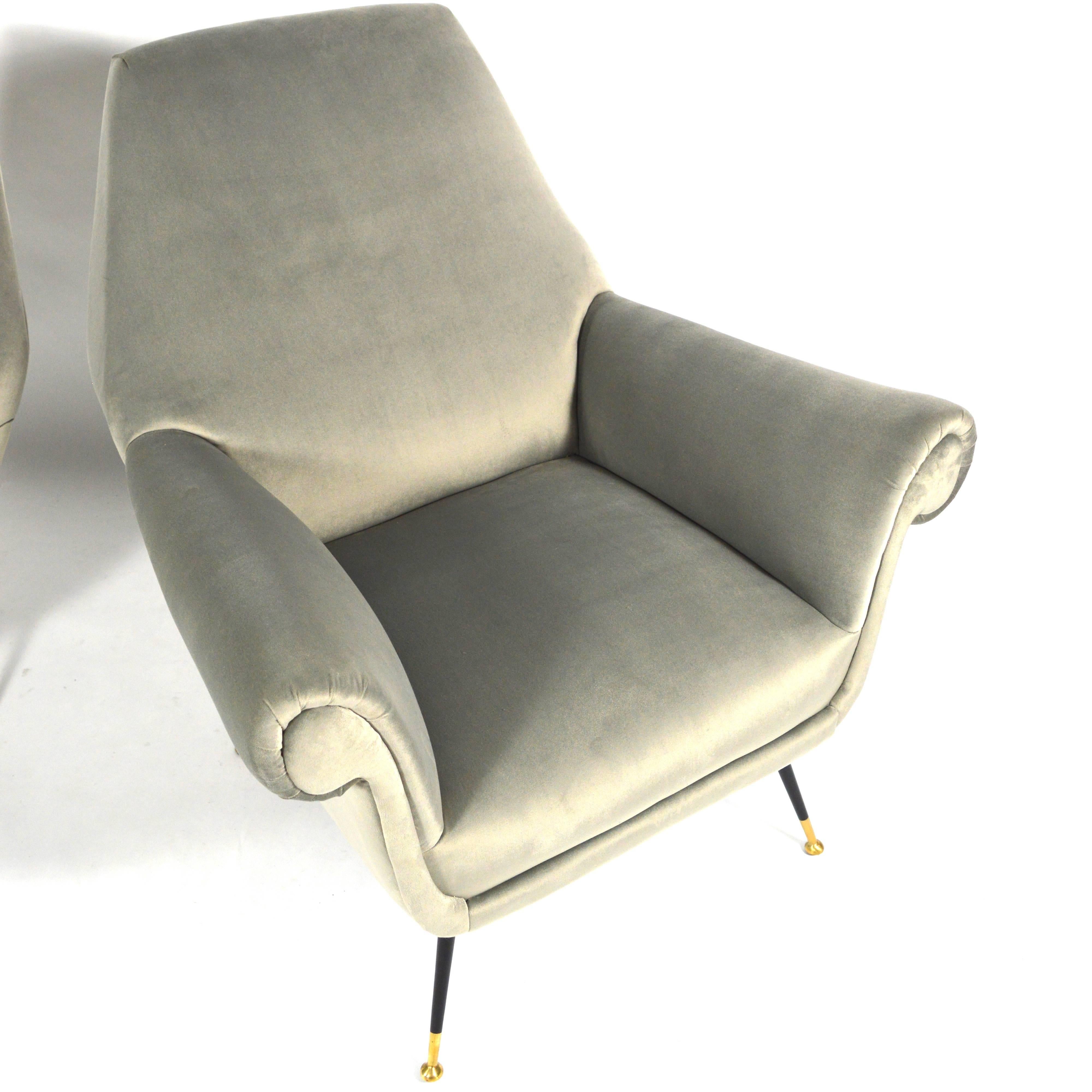 Gigi Radice Attributed Club Lounge Chairs, Italy, 1950s 2