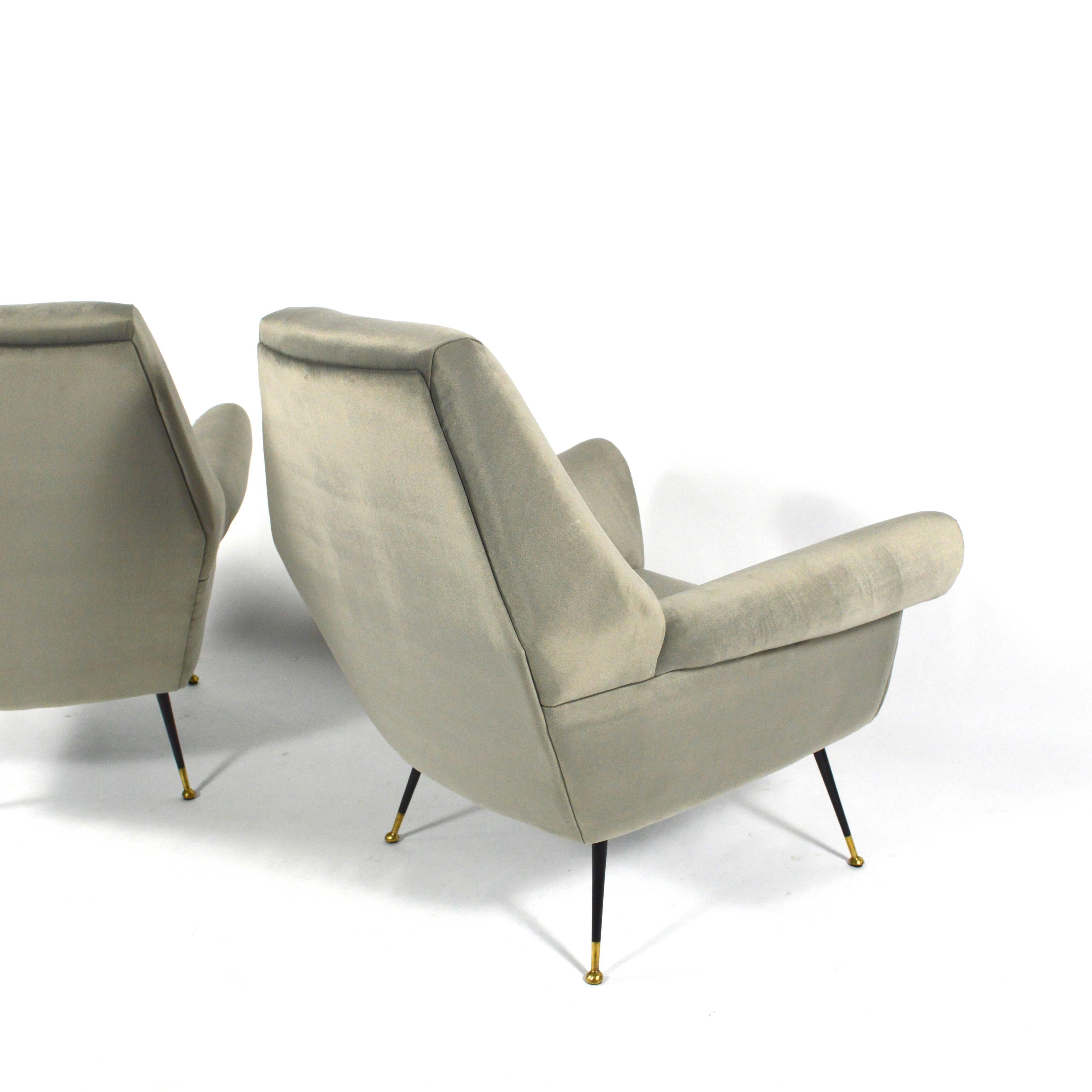 Gigi Radice Attributed Club Lounge Chairs, Italy, 1950s In Excellent Condition In Pijnacker, Zuid-Holland