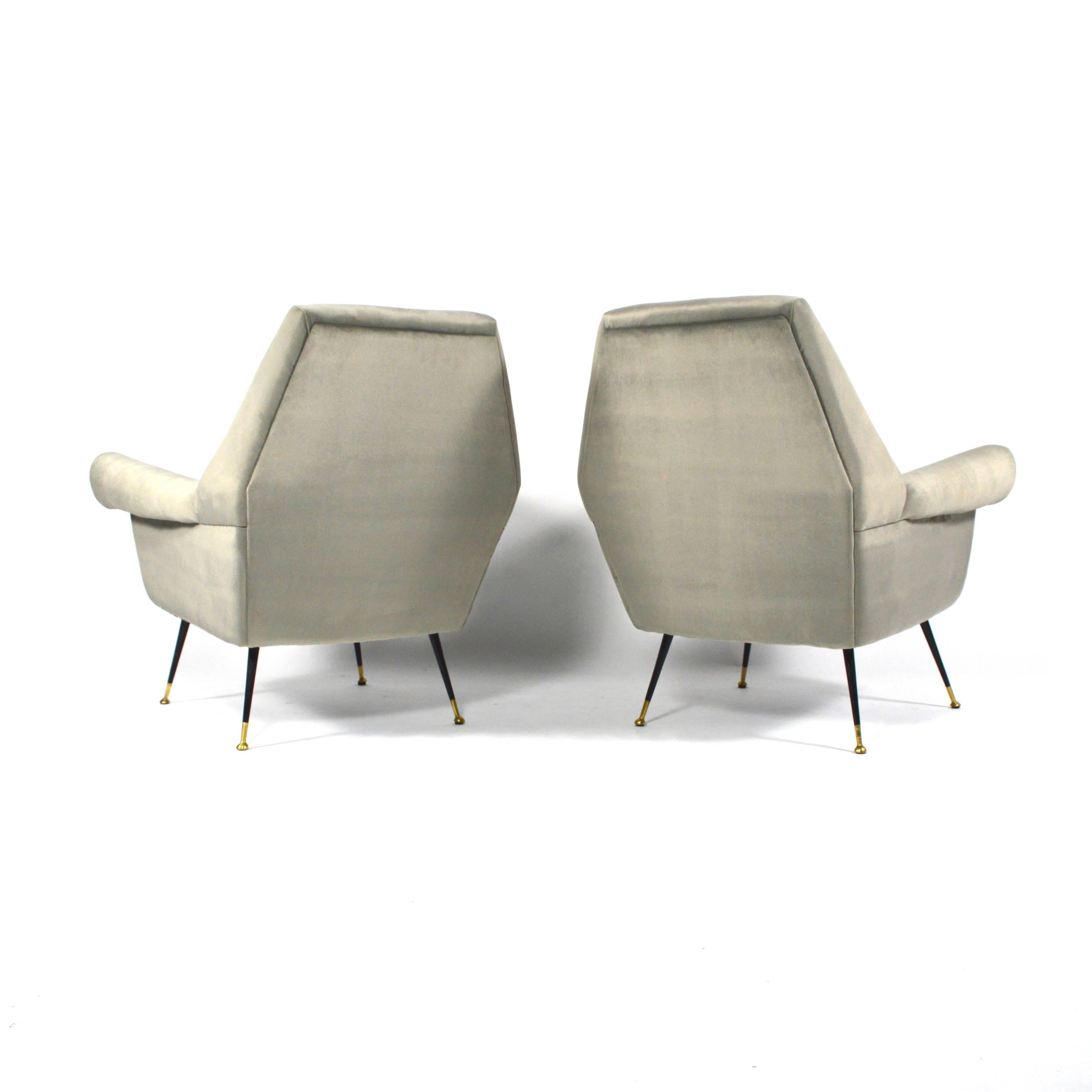 Italian Gigi Radice Attributed Club Lounge Chairs, Italy, 1950s