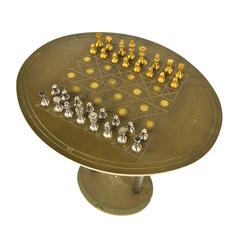 Peter Ghyczy Brass Chess Table, 1960s-1970s