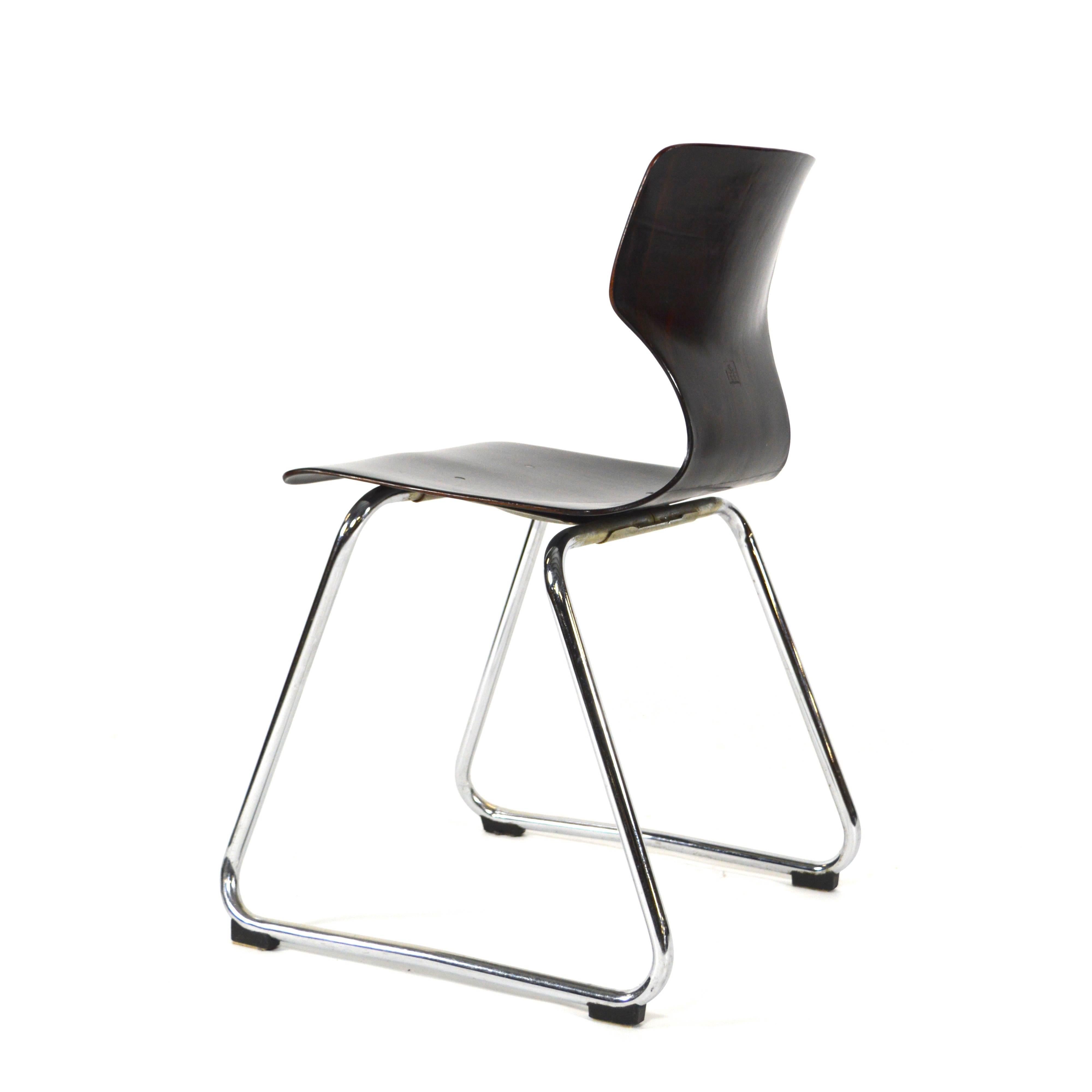 Chrome Flötotto Pagholz Stacking Chairs, Germany, circa 1970
