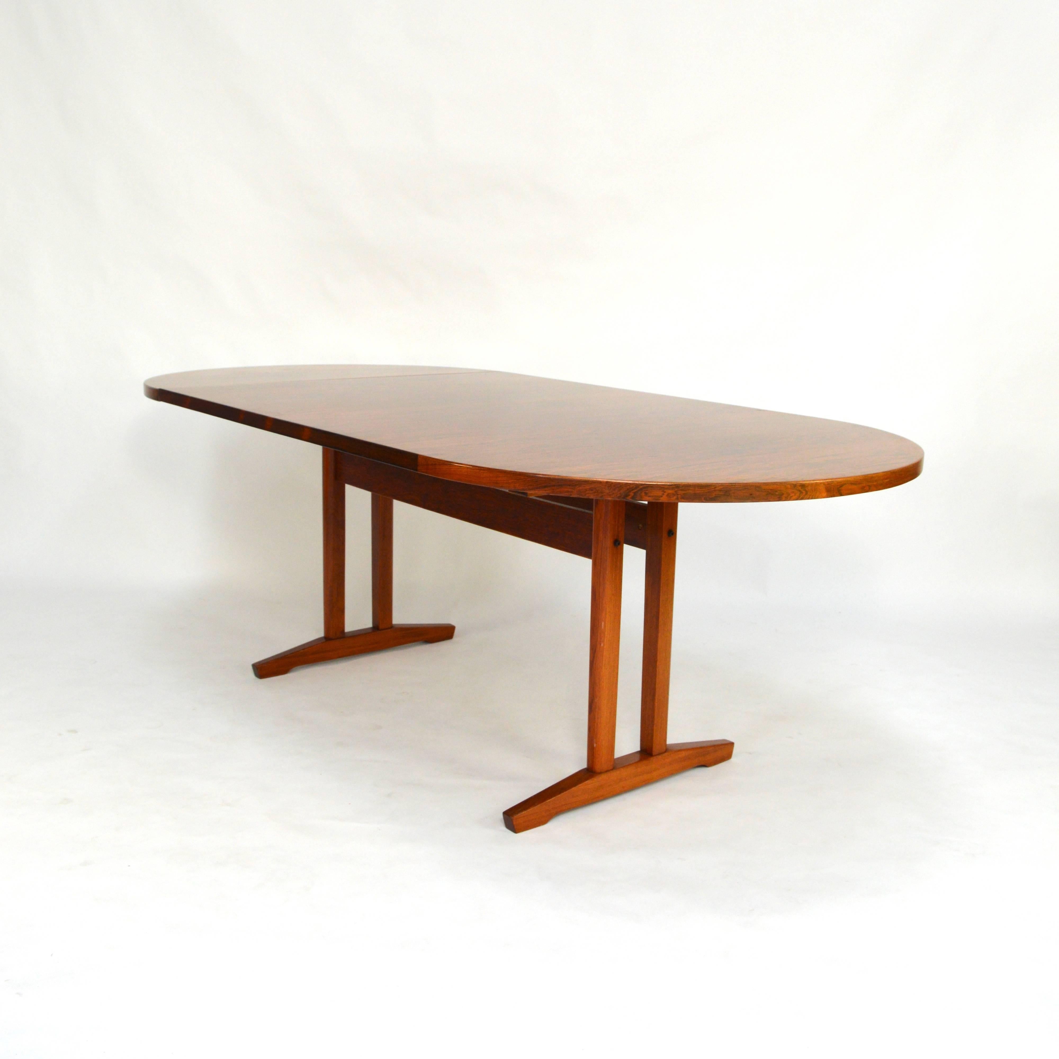 Brazilian Rosewood Oval Drop Leaf Dining Table by FRISTHO, Netherlands, 1960s 1