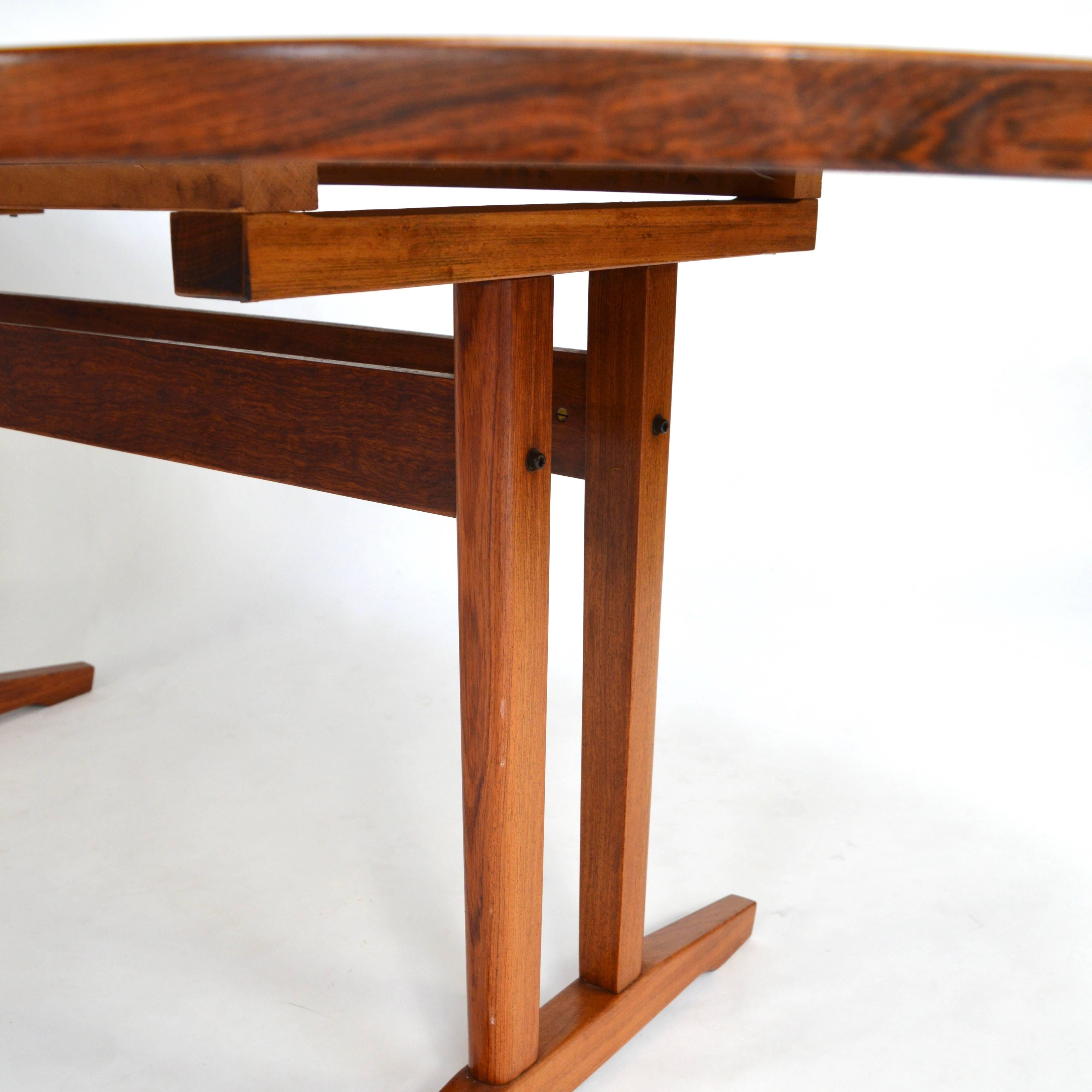 Brazilian Rosewood Oval Drop Leaf Dining Table by FRISTHO, Netherlands, 1960s 2