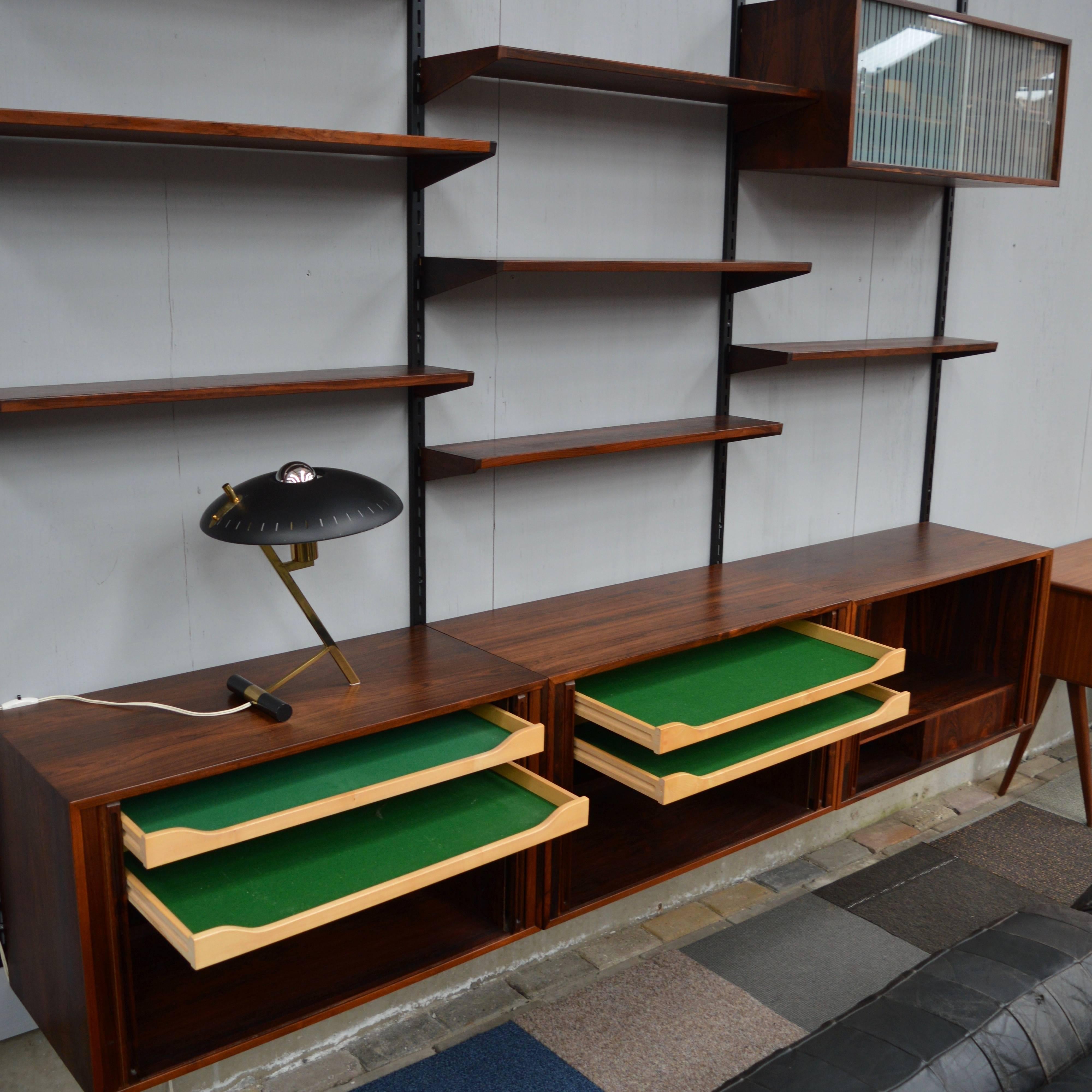 Kai Kristiansen Brazilian Rosewood Wall Unit, Denmark, 1960s 1