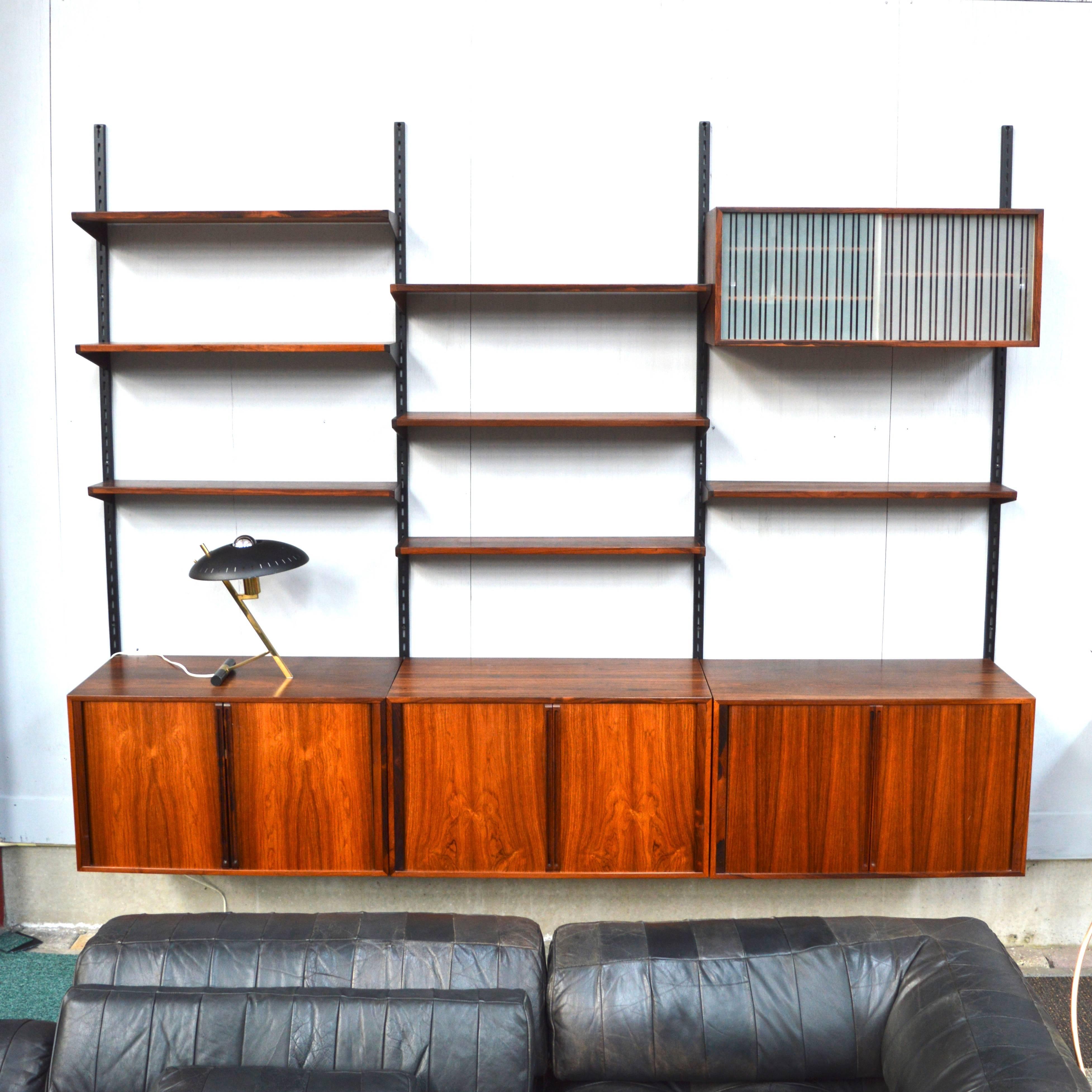 Scandinavian Modern Kai Kristiansen Brazilian Rosewood Wall Unit, Denmark, 1960s