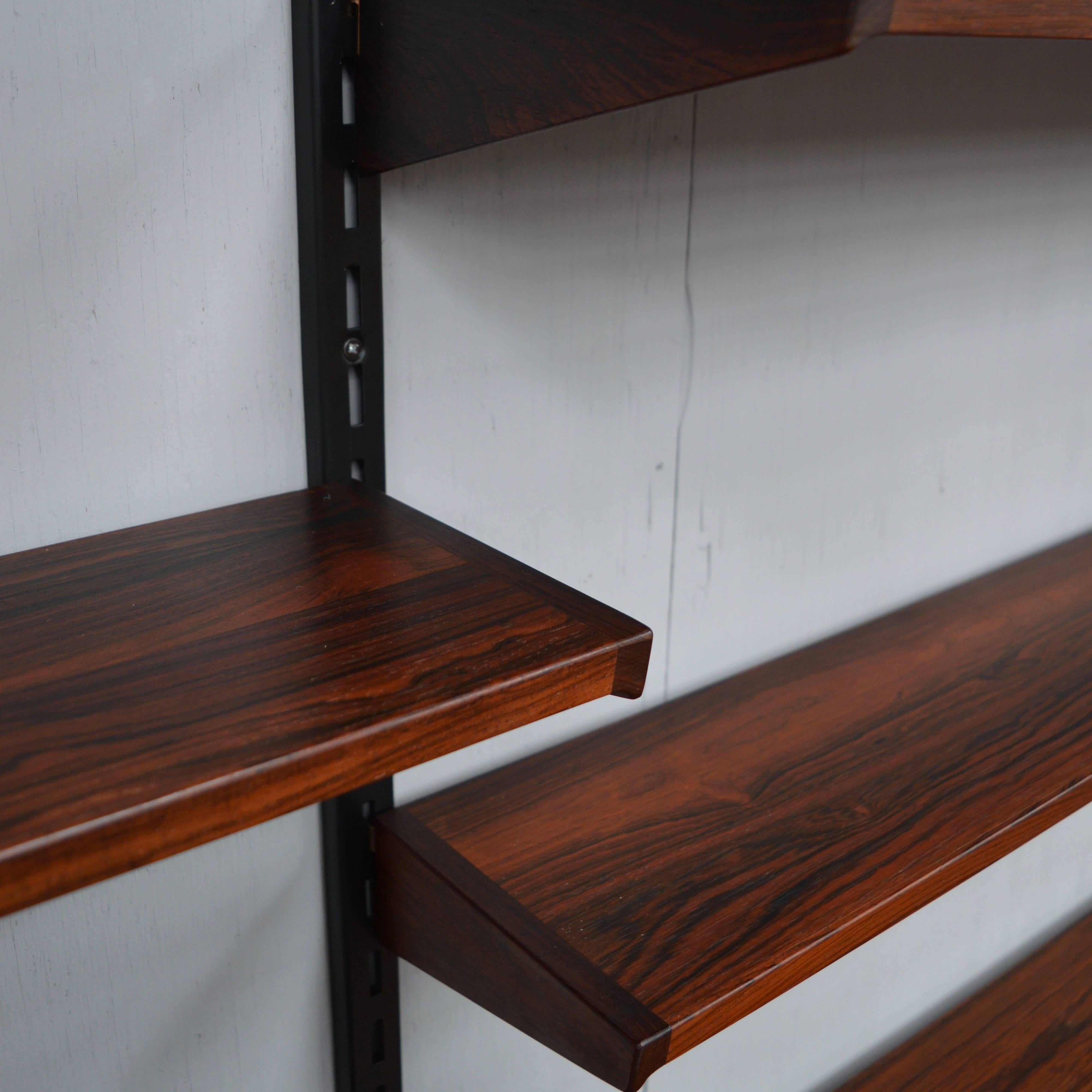 Kai Kristiansen Brazilian Rosewood Wall Unit, Denmark, 1960s 3