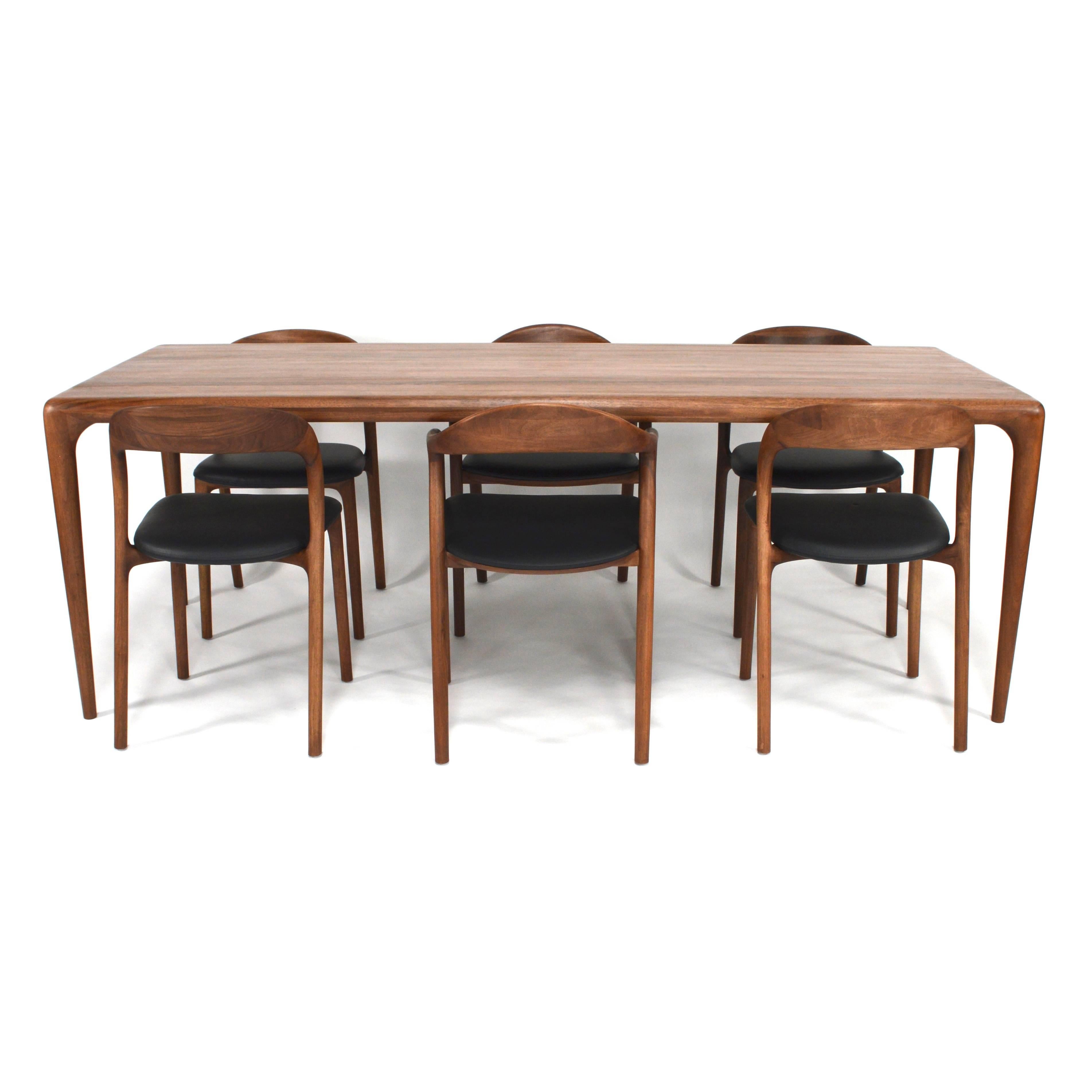 Scandinavian Modern Artisan Collection Dining Table in European Walnut