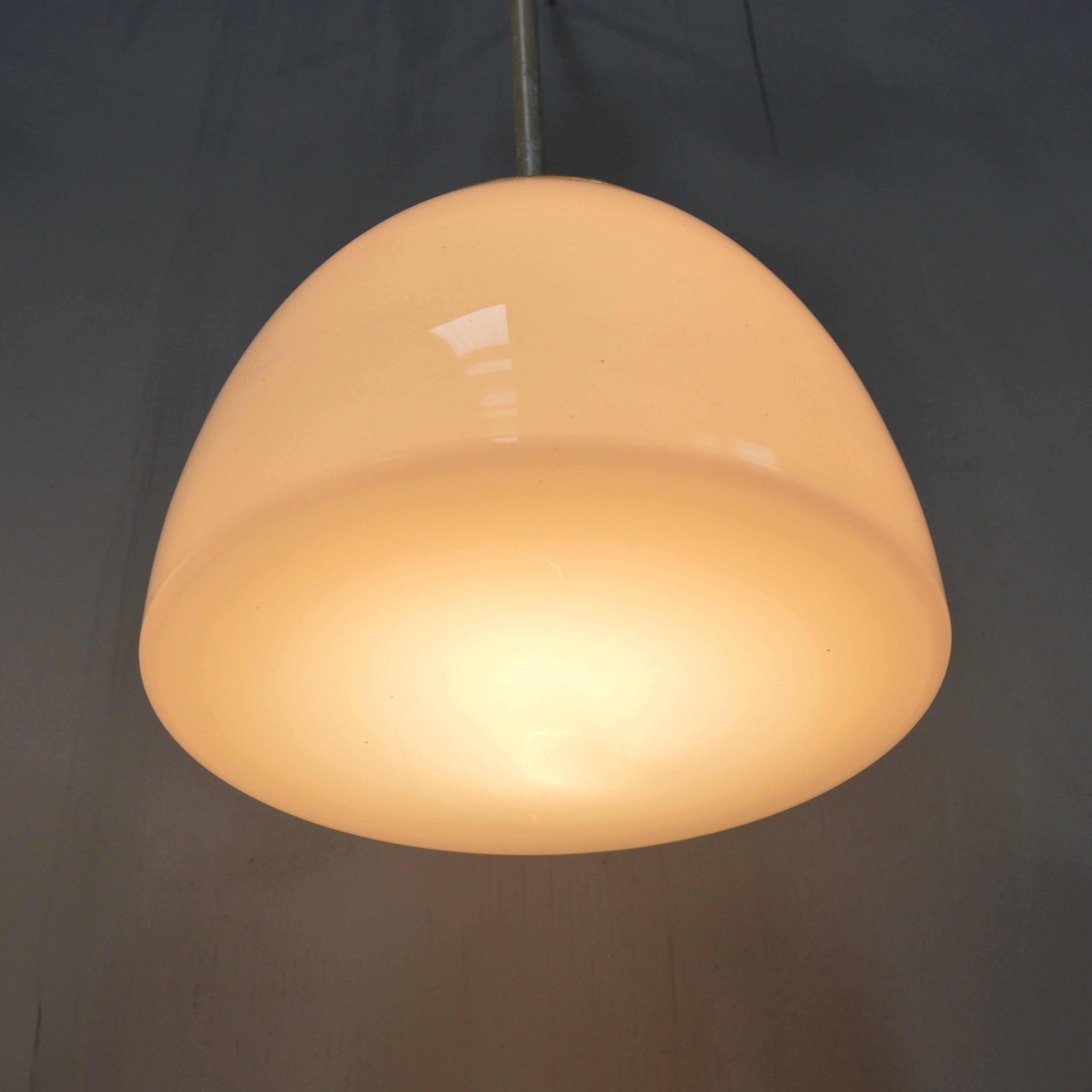 Métal Paire de lampes à suspension Gispen anciennes, Pays-Bas, années 1930-1940 en vente