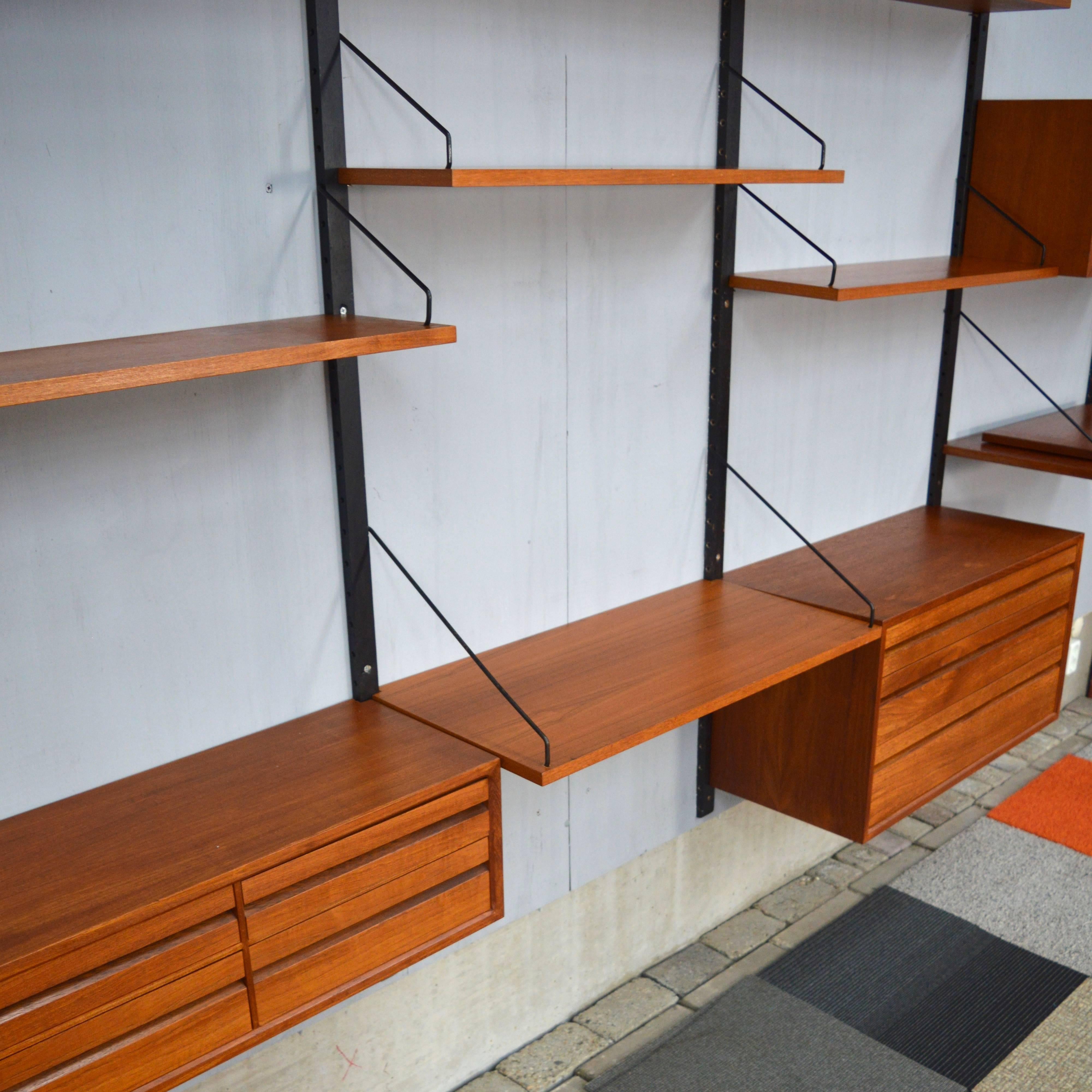 Mid-20th Century Poul Cadovius Teak Royal Wall Unit, Denmark, circa 1960