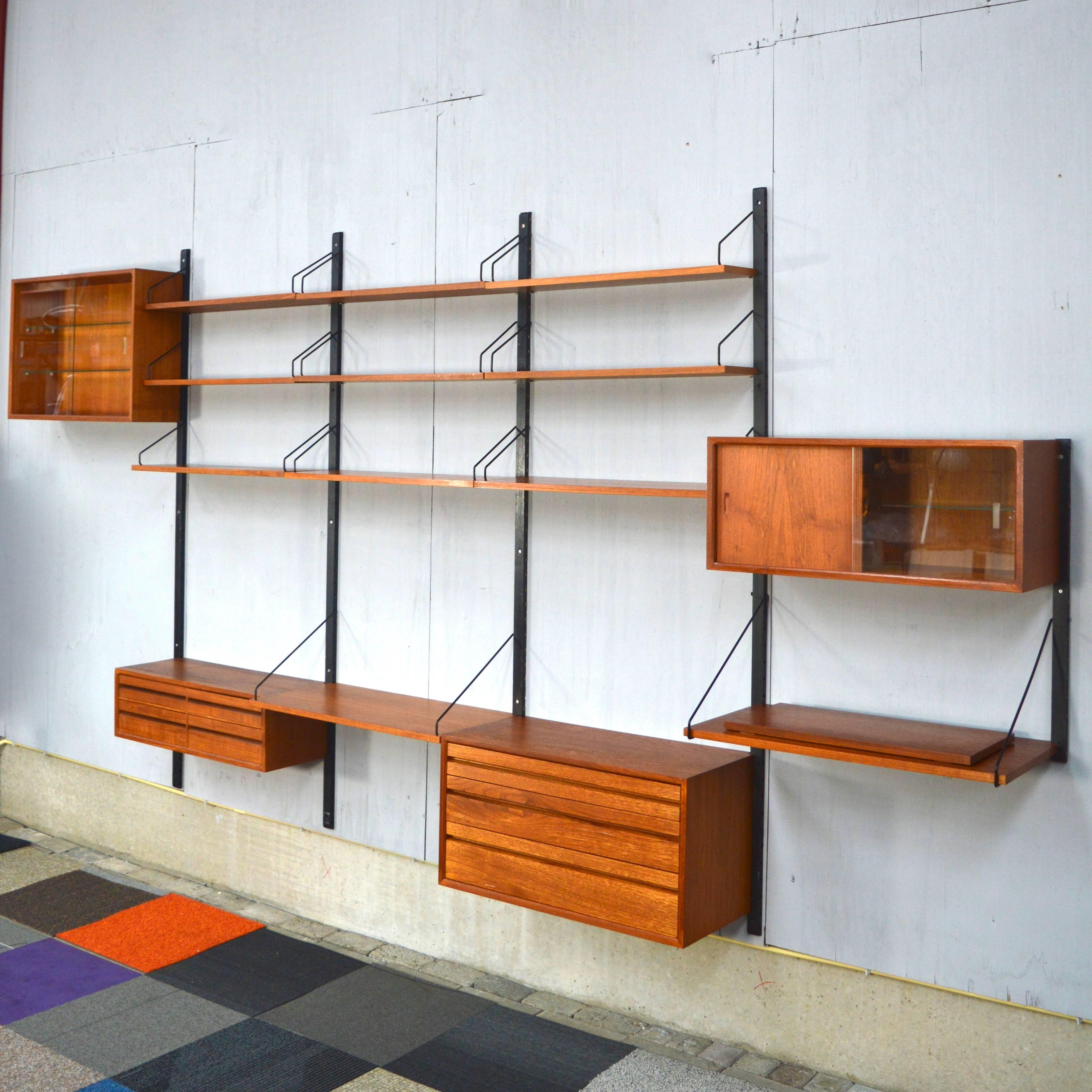 Danish Poul Cadovius Teak Royal Wall Unit, Denmark, circa 1960
