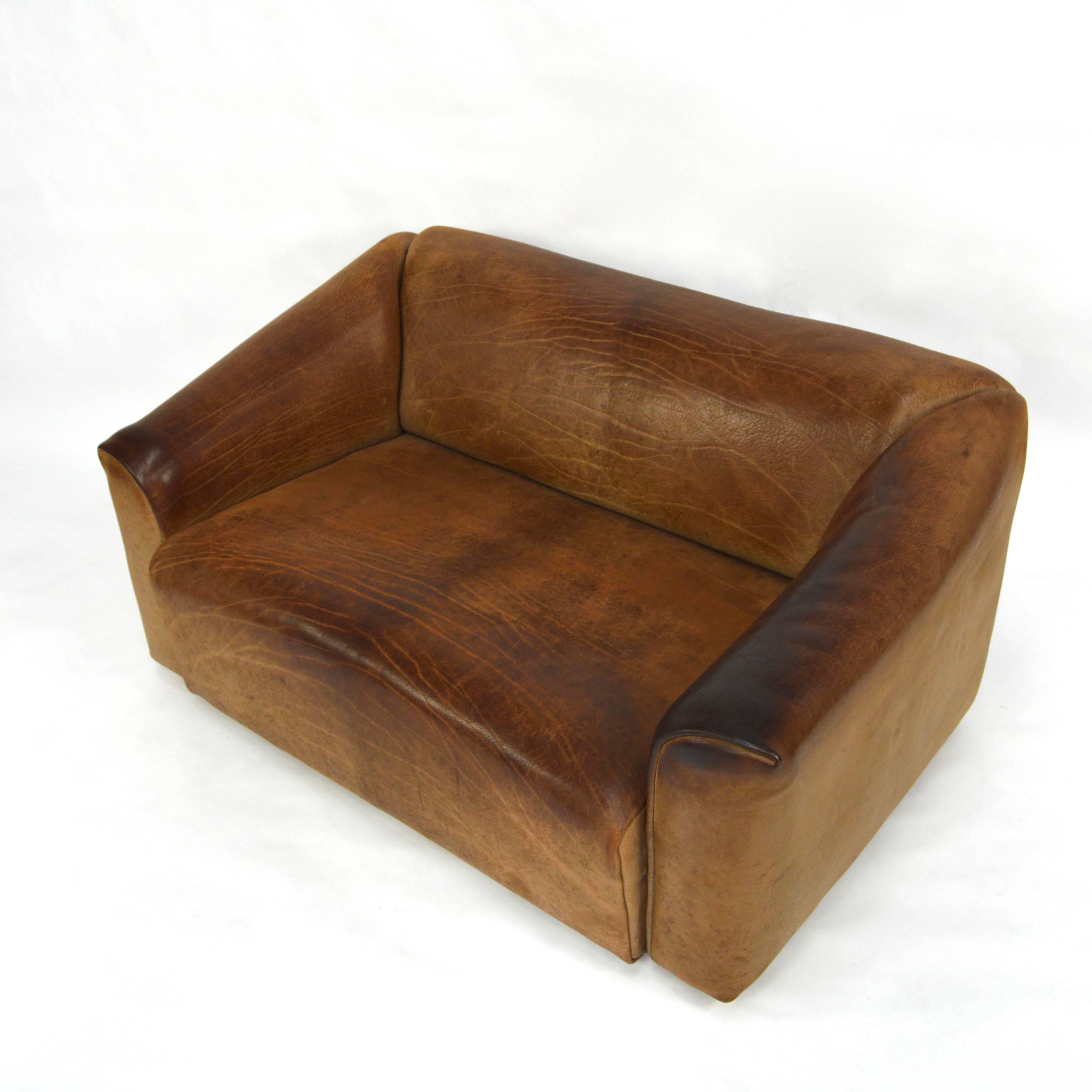 Mid-Century Modern De Sede DS47 Cognac Leather Sofa, Switzerland, 1970s