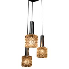 RAAK Triple Pendant Lamp in Chrome or Glass, 1970s