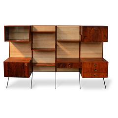 Rare Brazilian Rosewood Wall Unit by Fristho, circa 1950