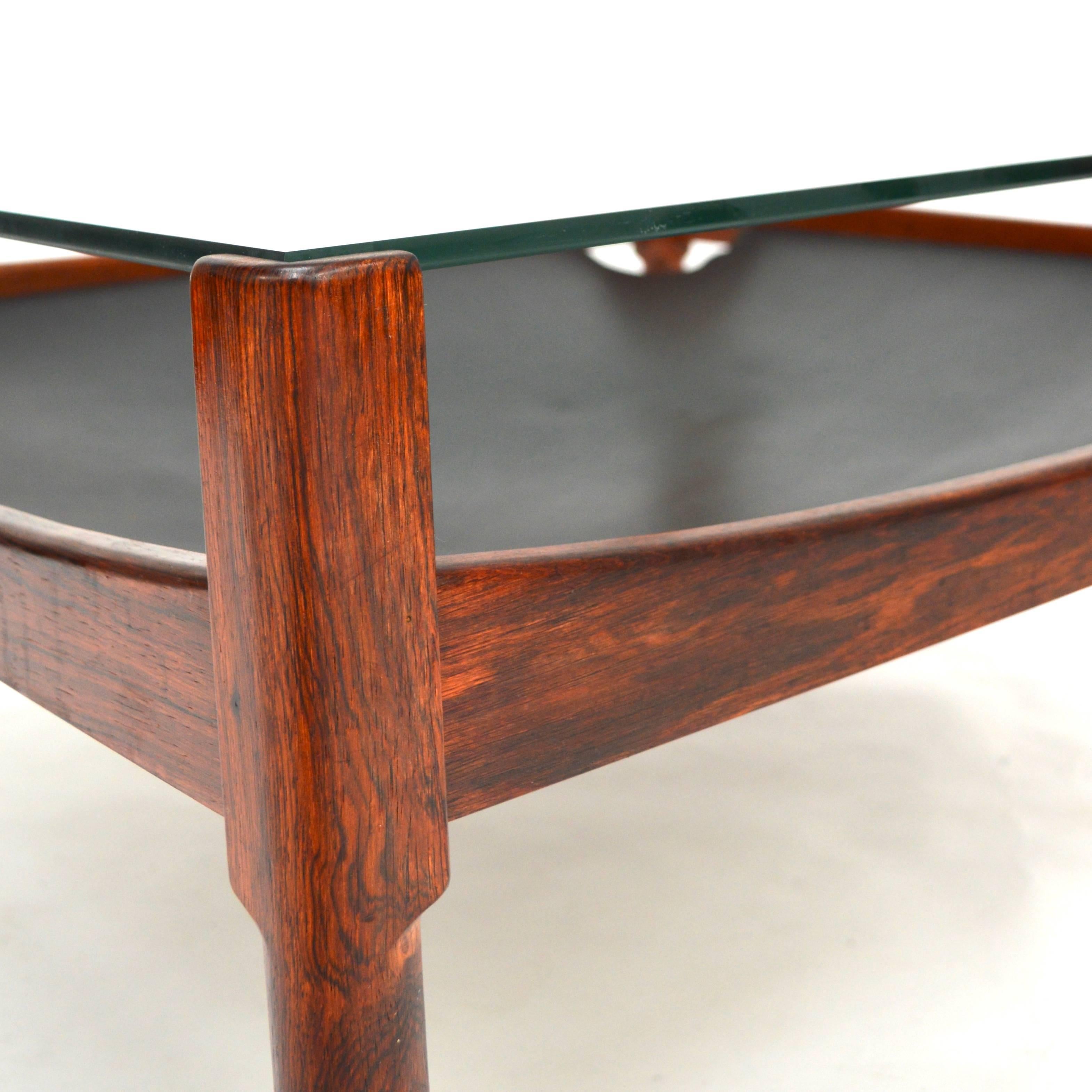 Kristian Vedel Leather and Brazilian Rosewood Coffee Table 2