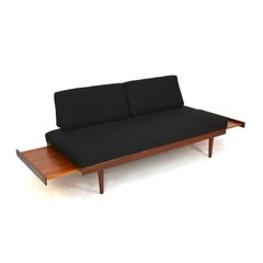 Teak Scandinavian Daybed Sofa with Extractable Coffee Tables, 1950s