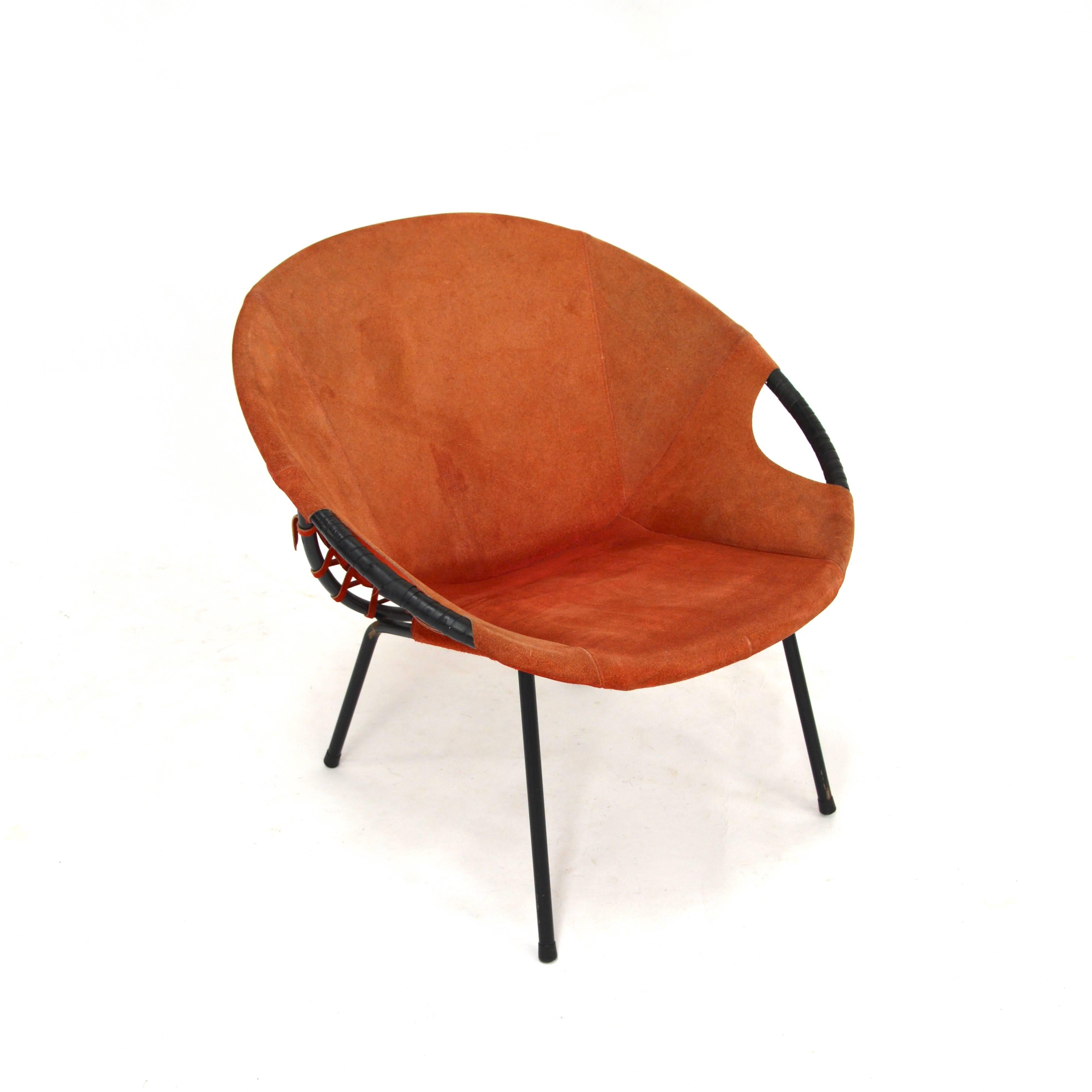 Circle Chair by Lusch and Co, Germany, 1960s In Fair Condition In Pijnacker, Zuid-Holland