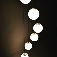 Large Six Globe Pendant Chandelier by RAAK Amsterdam, 1960s