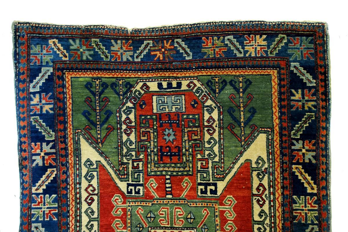 Antique Sewan Kazak Rug, Armenia, 1890-1910 In Fair Condition In Pijnacker, Zuid-Holland