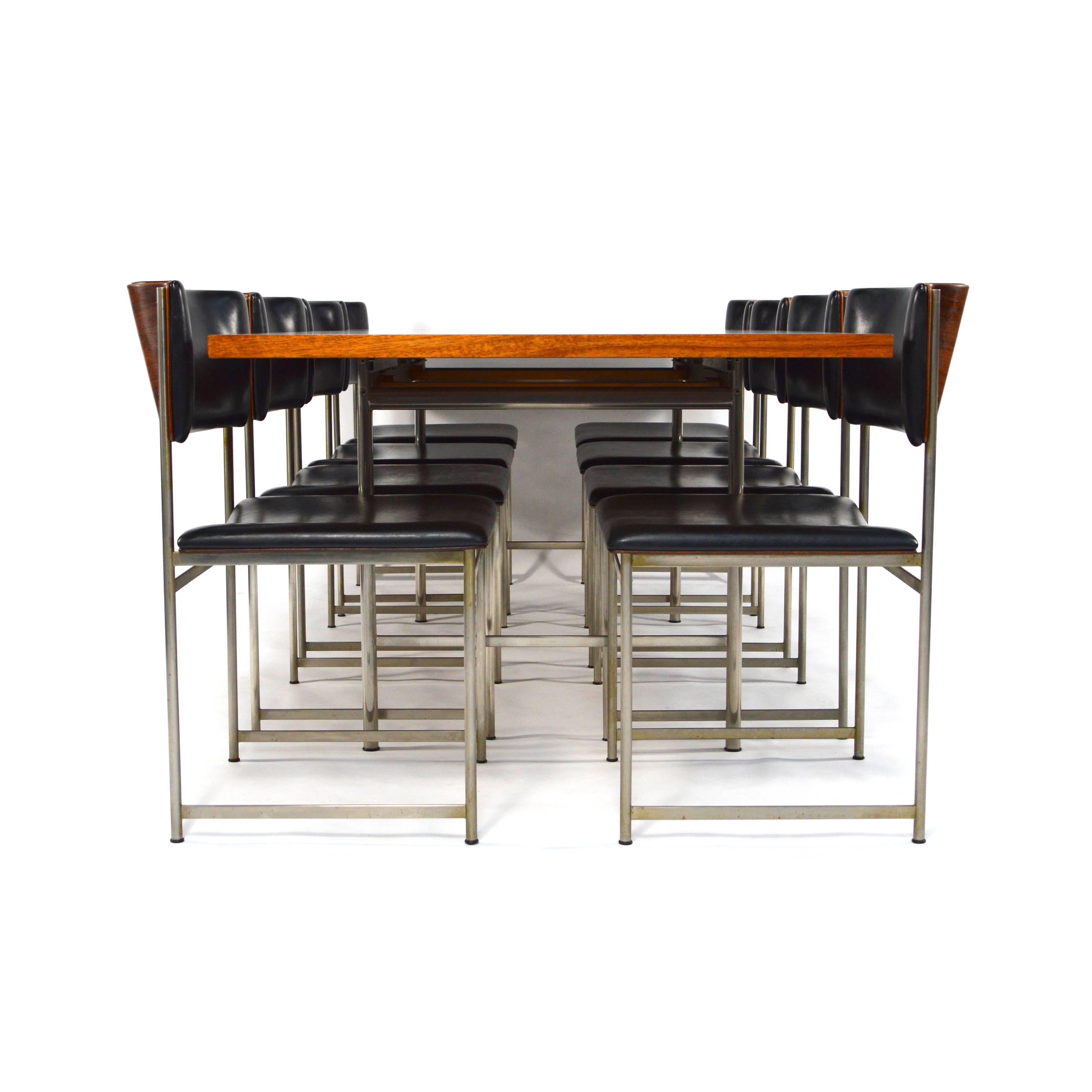 Exceptional Brazilian Rosewood Dining Set by Cees Braakman, circa 1950 12