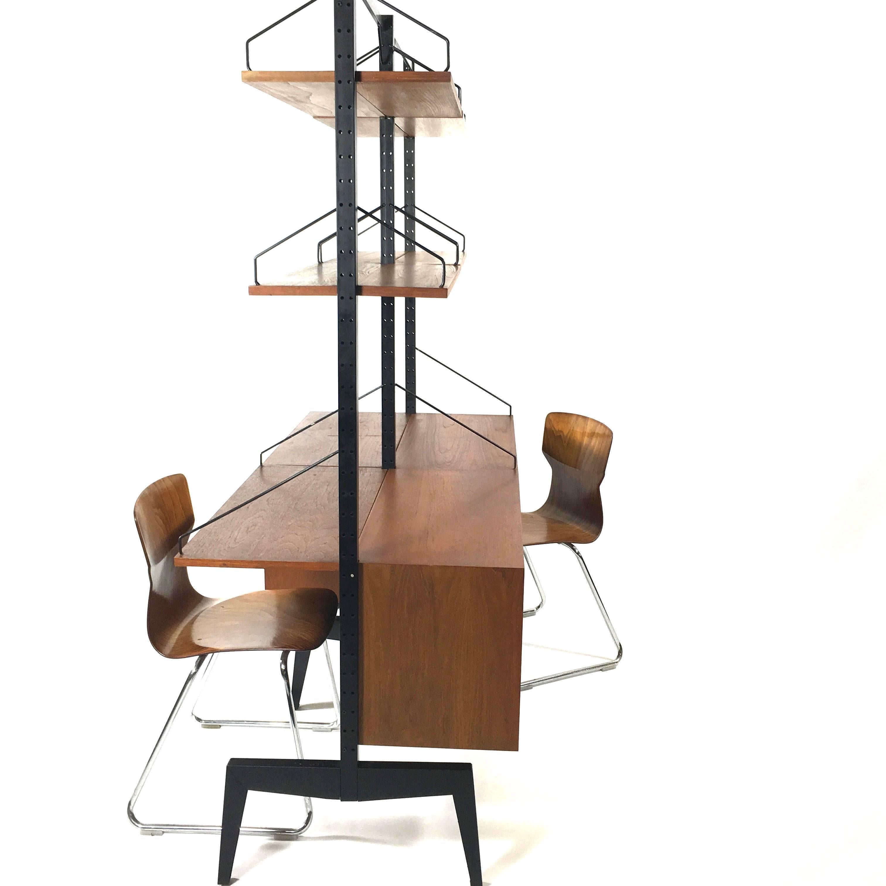 This model is rare!! It can be used as a room divider or office unit. The system can be used in combination with all the other Cadovius parts, so if you have more Cadovius parts it can be extended to your own liking.

Designer: Poul