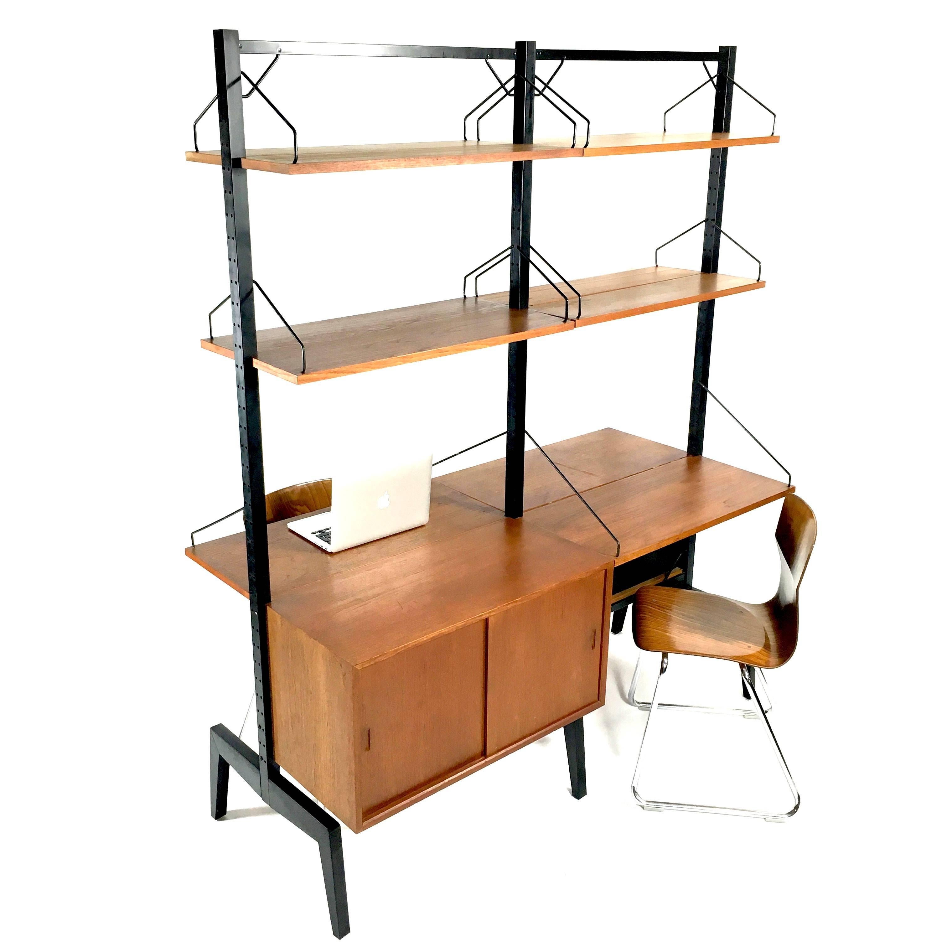 Mid-20th Century Poul Cadovius 'Royal' Work Space Unit or Room Divider, Denmark, 1950-1960s