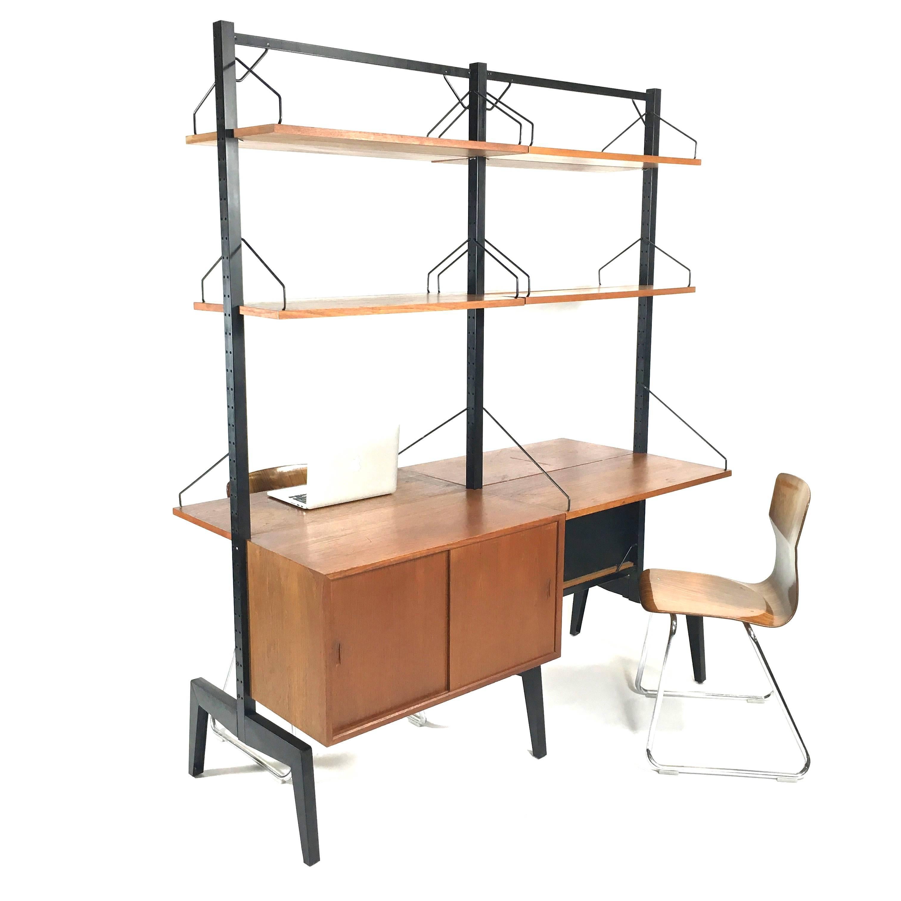 Mid-Century Modern Poul Cadovius 'Royal' Work Space Unit or Room Divider, Denmark, 1950-1960s