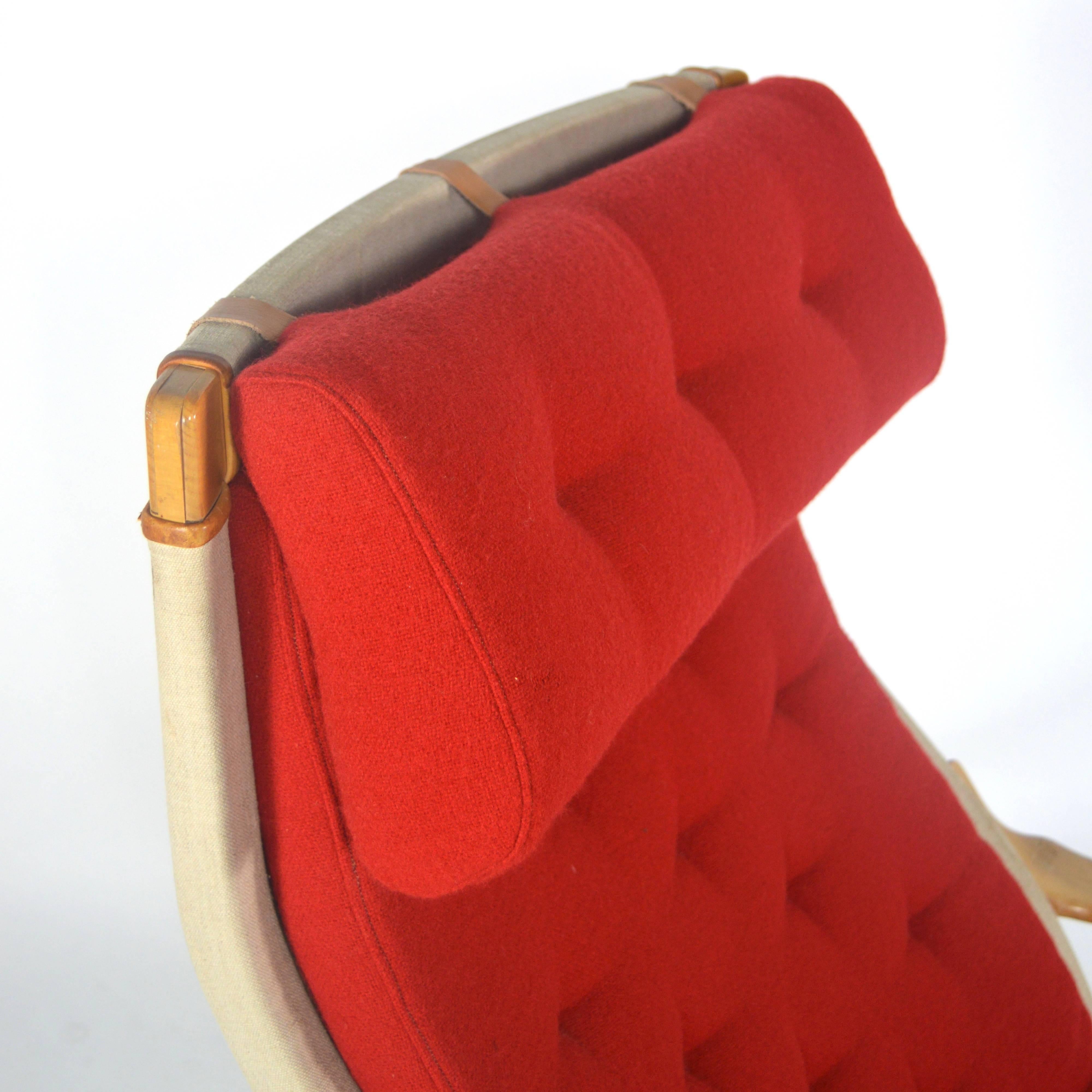 Fabric Bruno Mathsson 'Pernilla' Lounge Chair for DUX, Denmark, 1960s-1970s