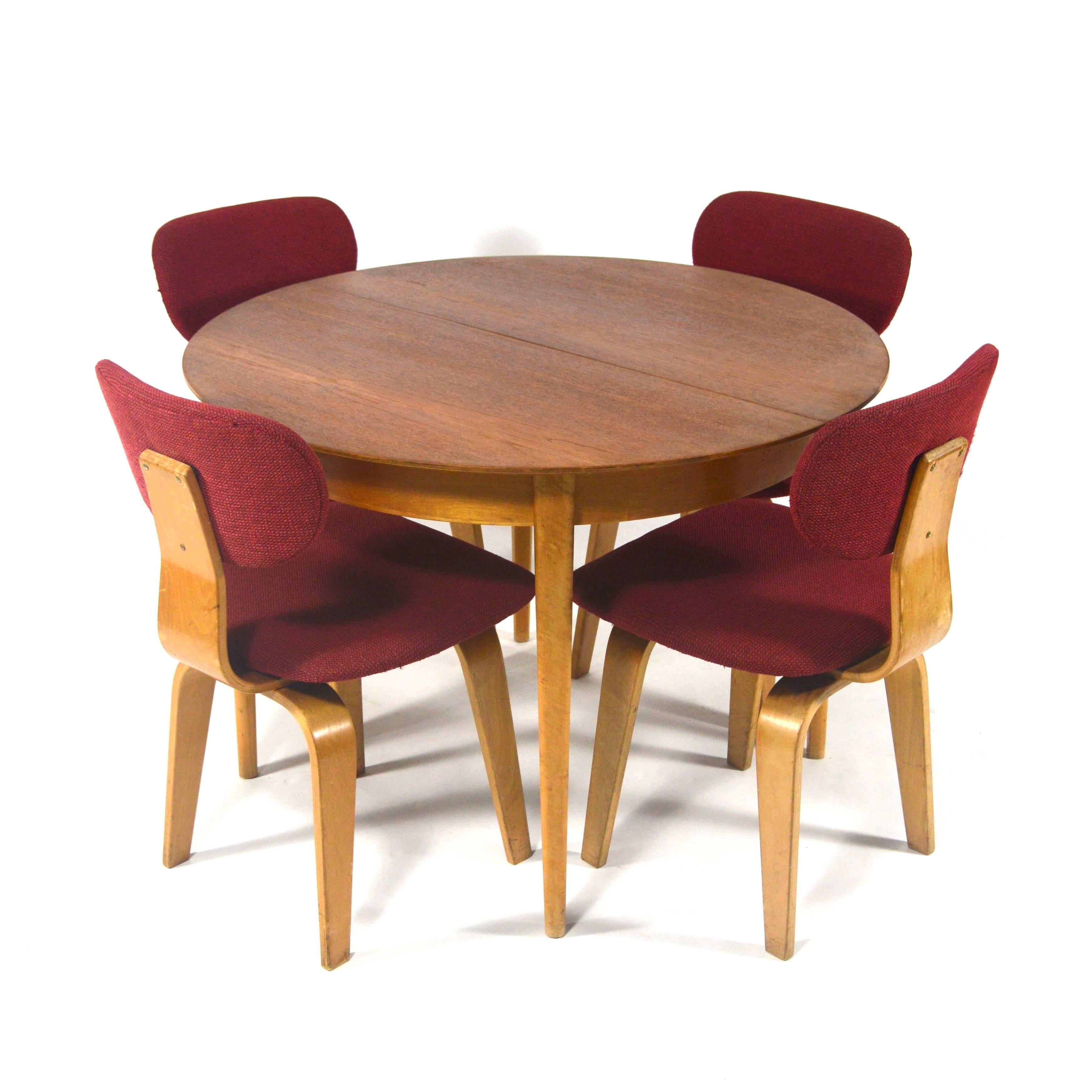 Mid-Century Modern Cees Braakman for Pastoe Birch Plywood and Teak Dining Set, Netherlands, 1950s