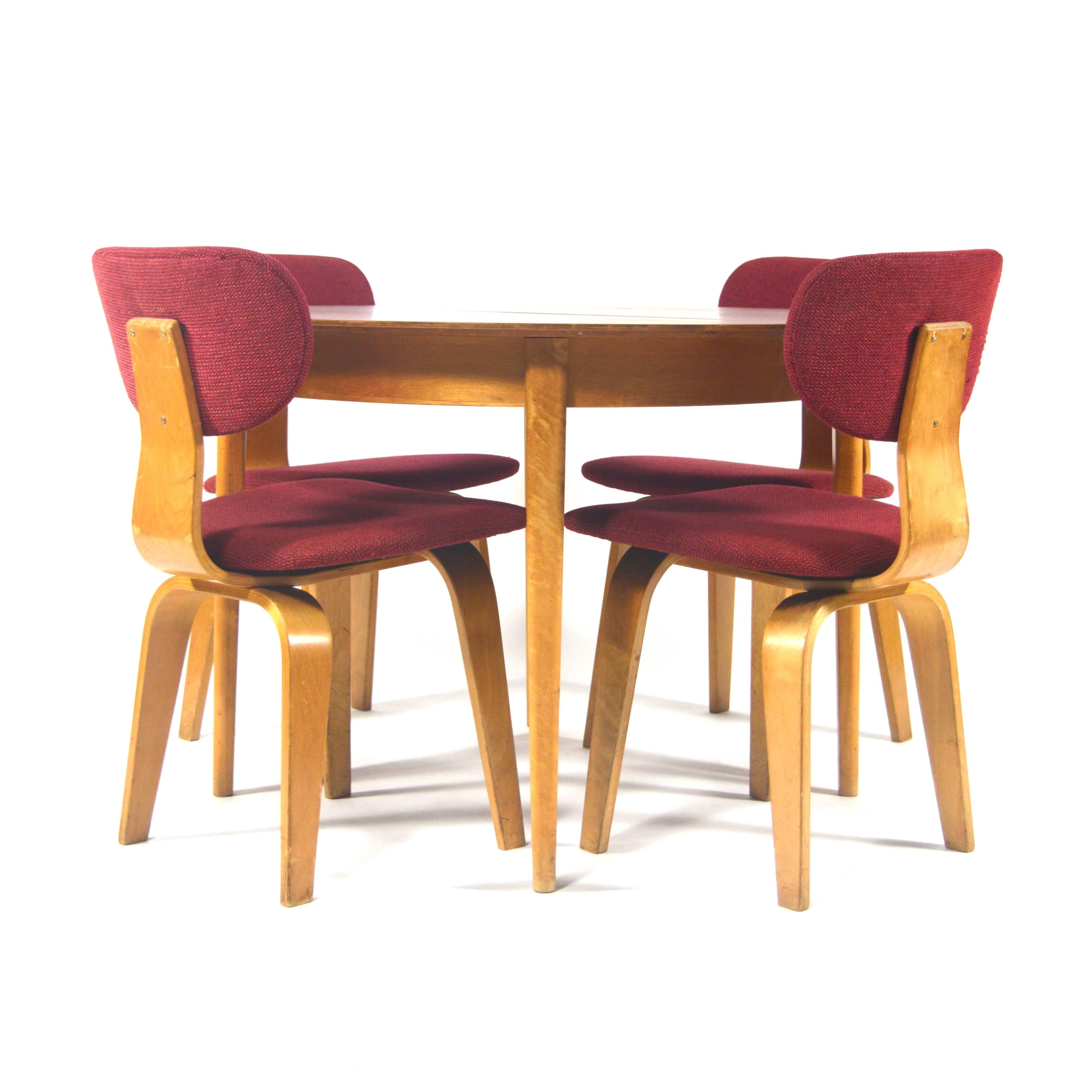 Mid-20th Century Cees Braakman for Pastoe Birch Plywood and Teak Dining Set, Netherlands, 1950s