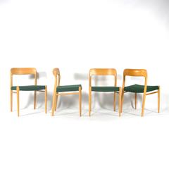 Niels O. Møller Set of Four Dining Chairs, Denmark, 1950s-1960s