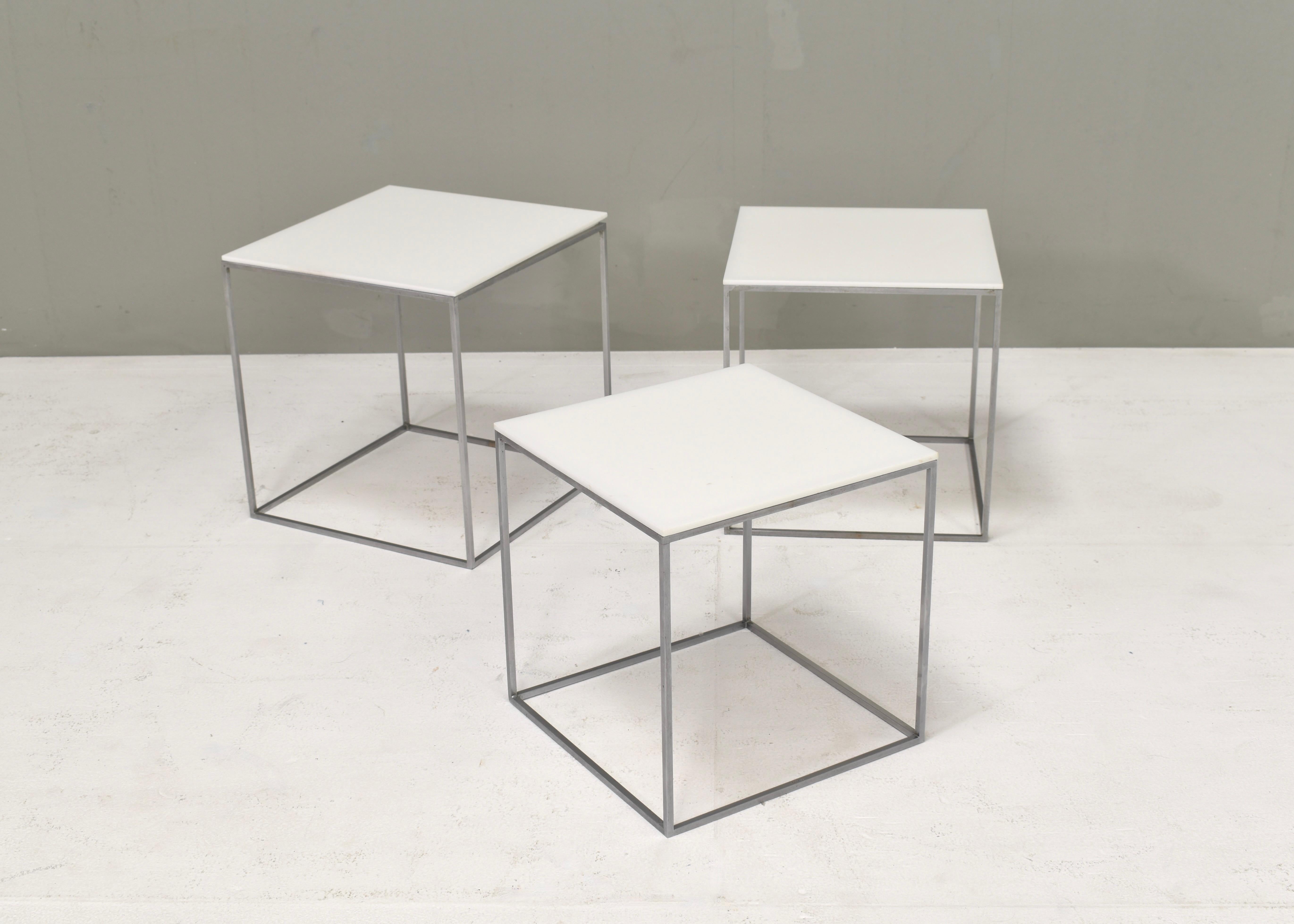 Mid-20th Century Poul Kjaerholm PK71 Nesting Tables for E. Kold Christensen – Denmark, 1950-60 For Sale