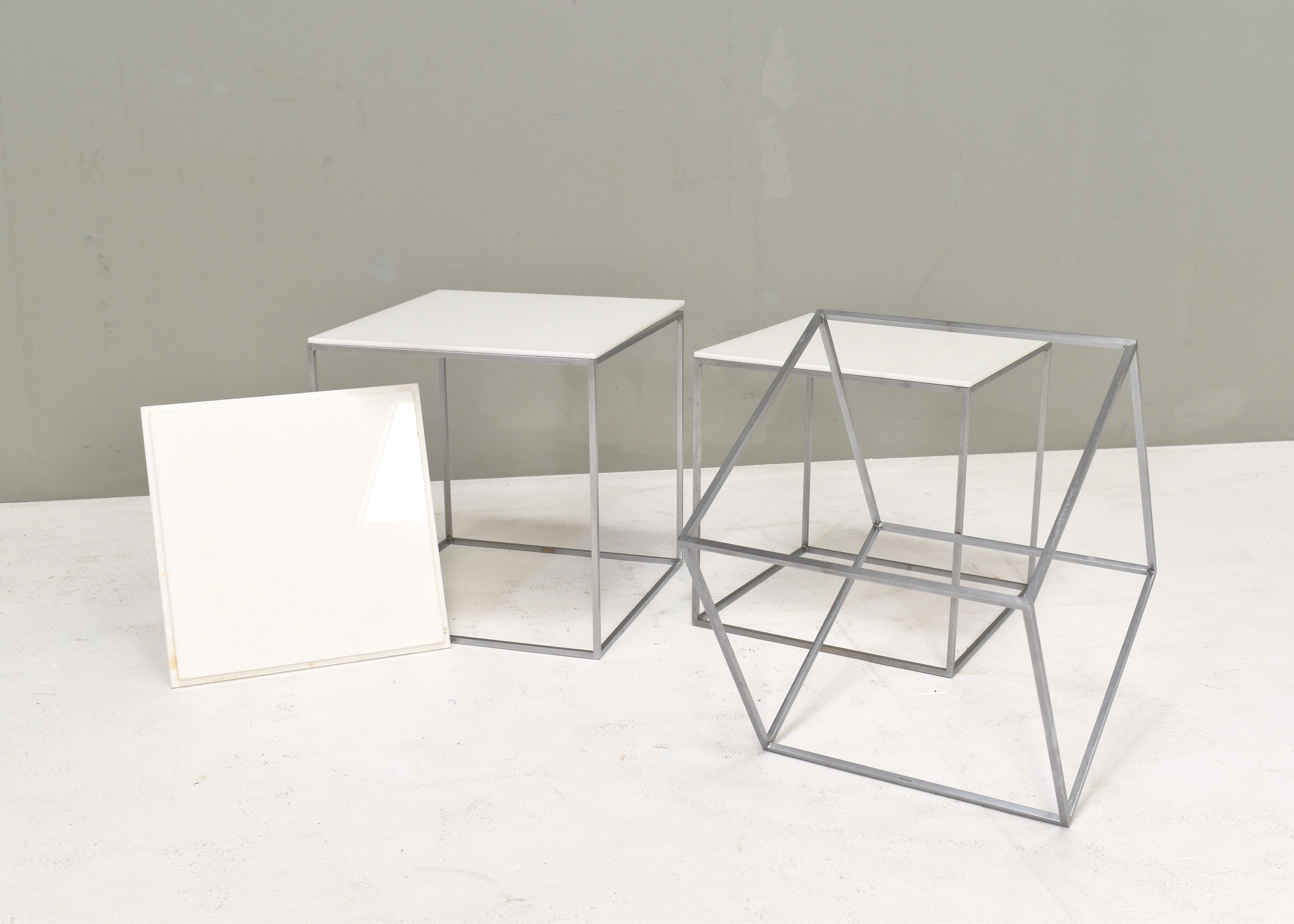 Stainless Steel Poul Kjaerholm PK71 Nesting Tables for E. Kold Christensen – Denmark, 1950-60 For Sale