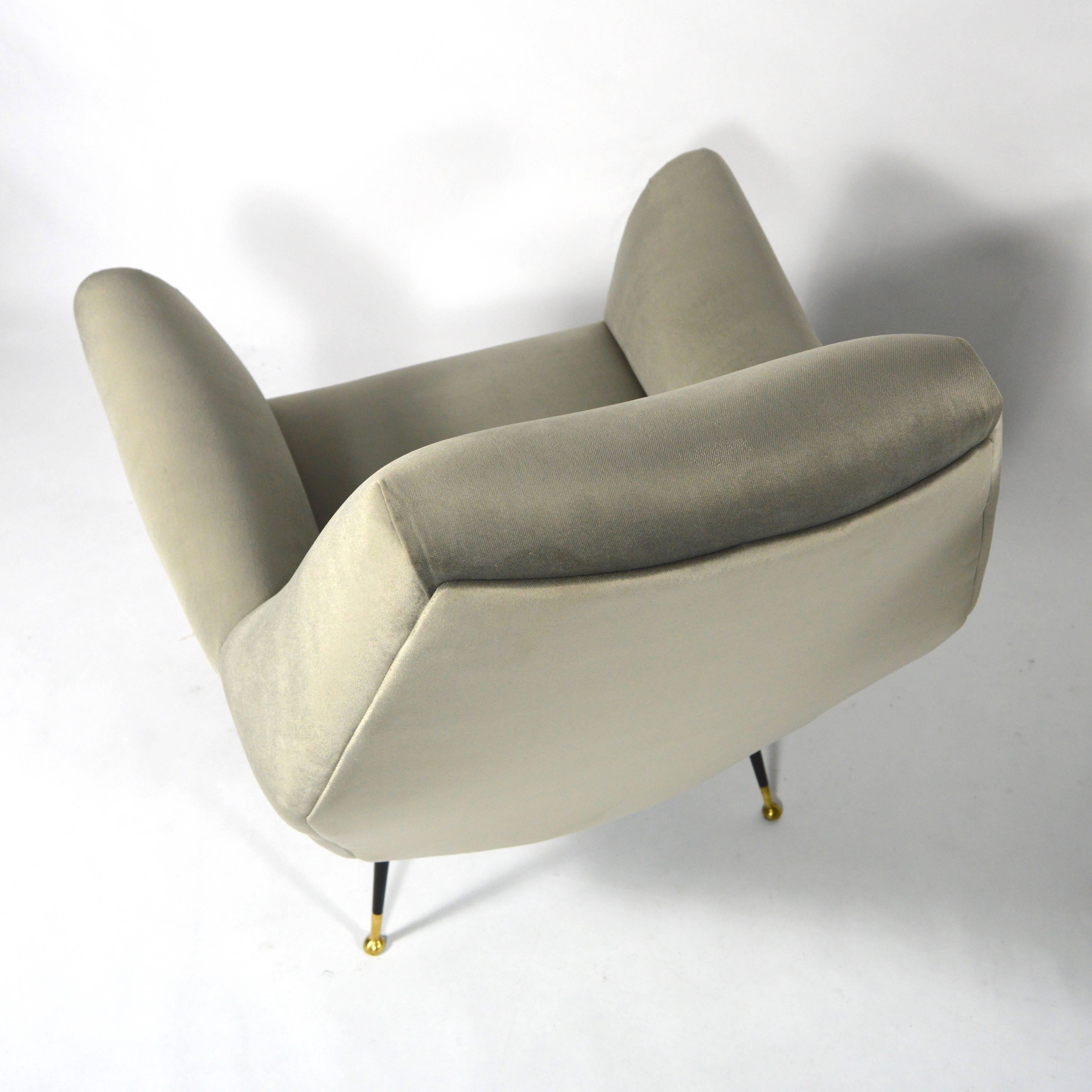 Gigi Radice Attributed Club Lounge Chairs, Italy, 1950s 4