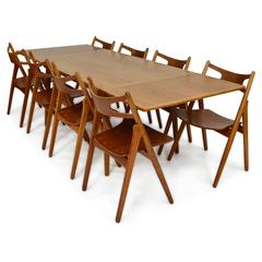 Hans Wegner At312 / Sawbuck Dining Set in Teak and Oak
