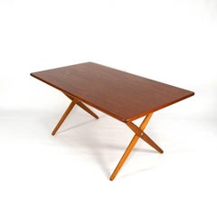 Hans J. Wegner AT303 Cross-Leg Dining Table, Denmark, 1950s