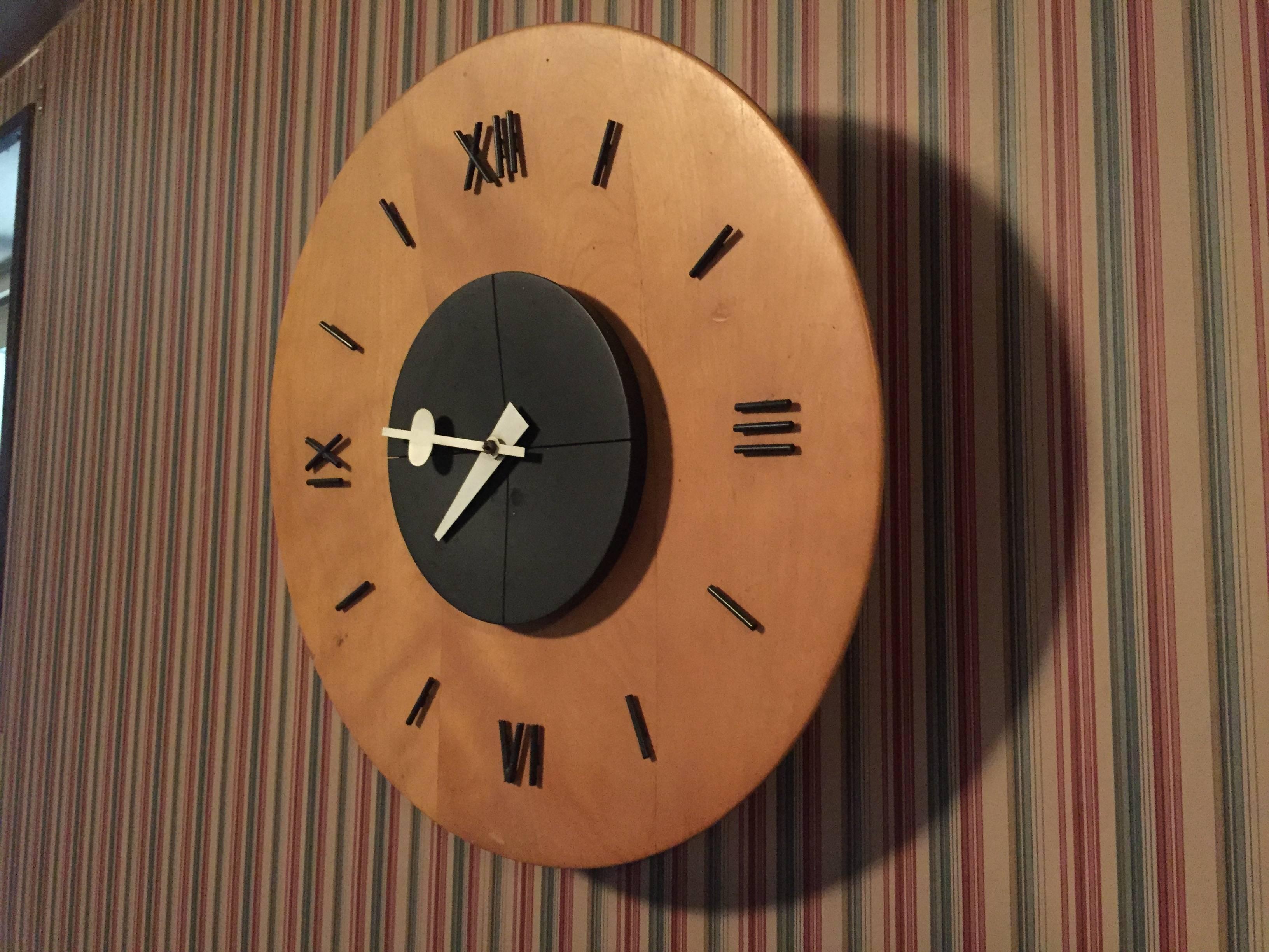 Working wall clock by George Nelson associates 
originally had a wall mount plug that must have been changed.
 