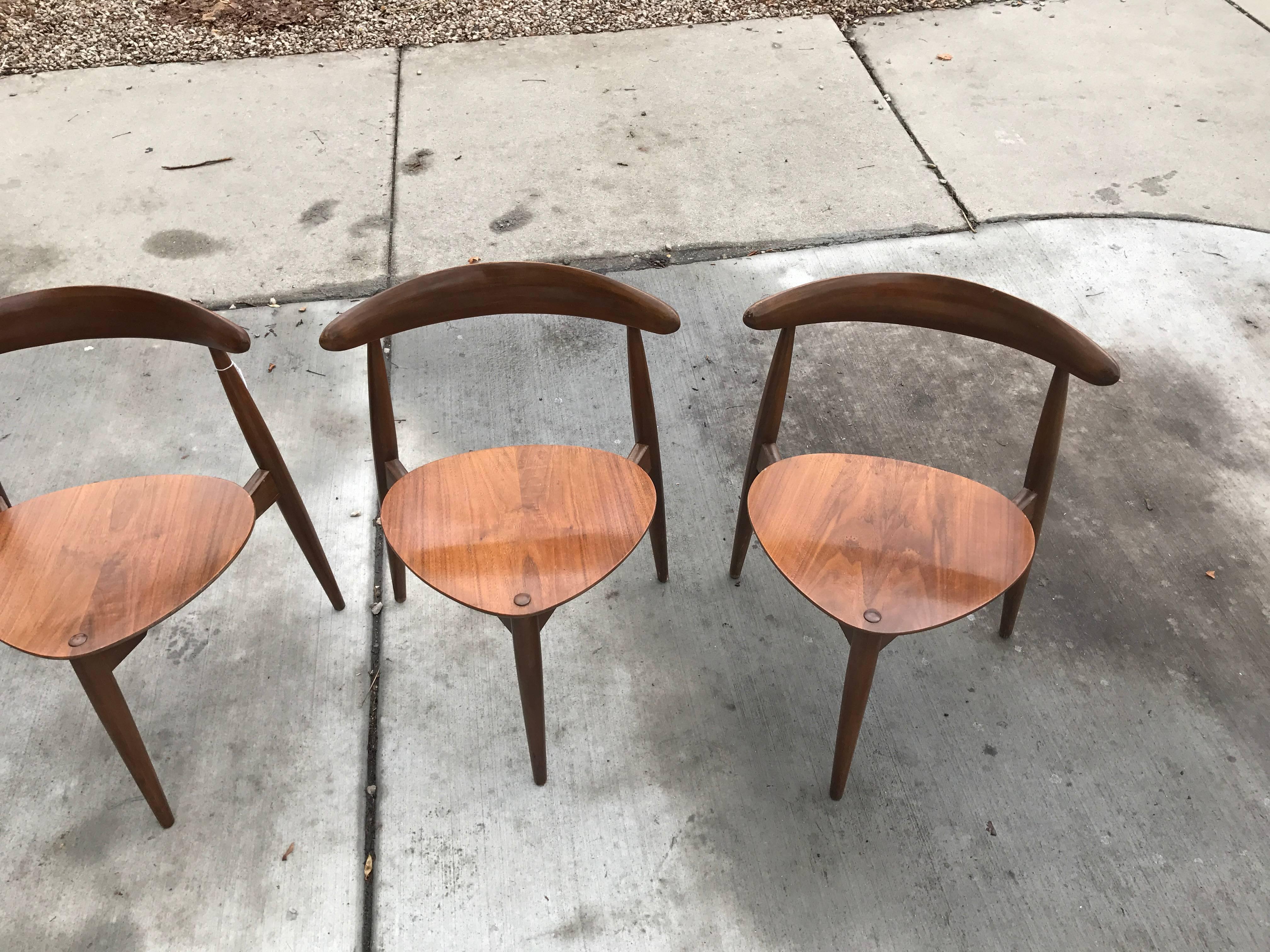 Set of Four Hans Wegner Heart Chairs FH-4103 Fritz Hansen Raymor 1
