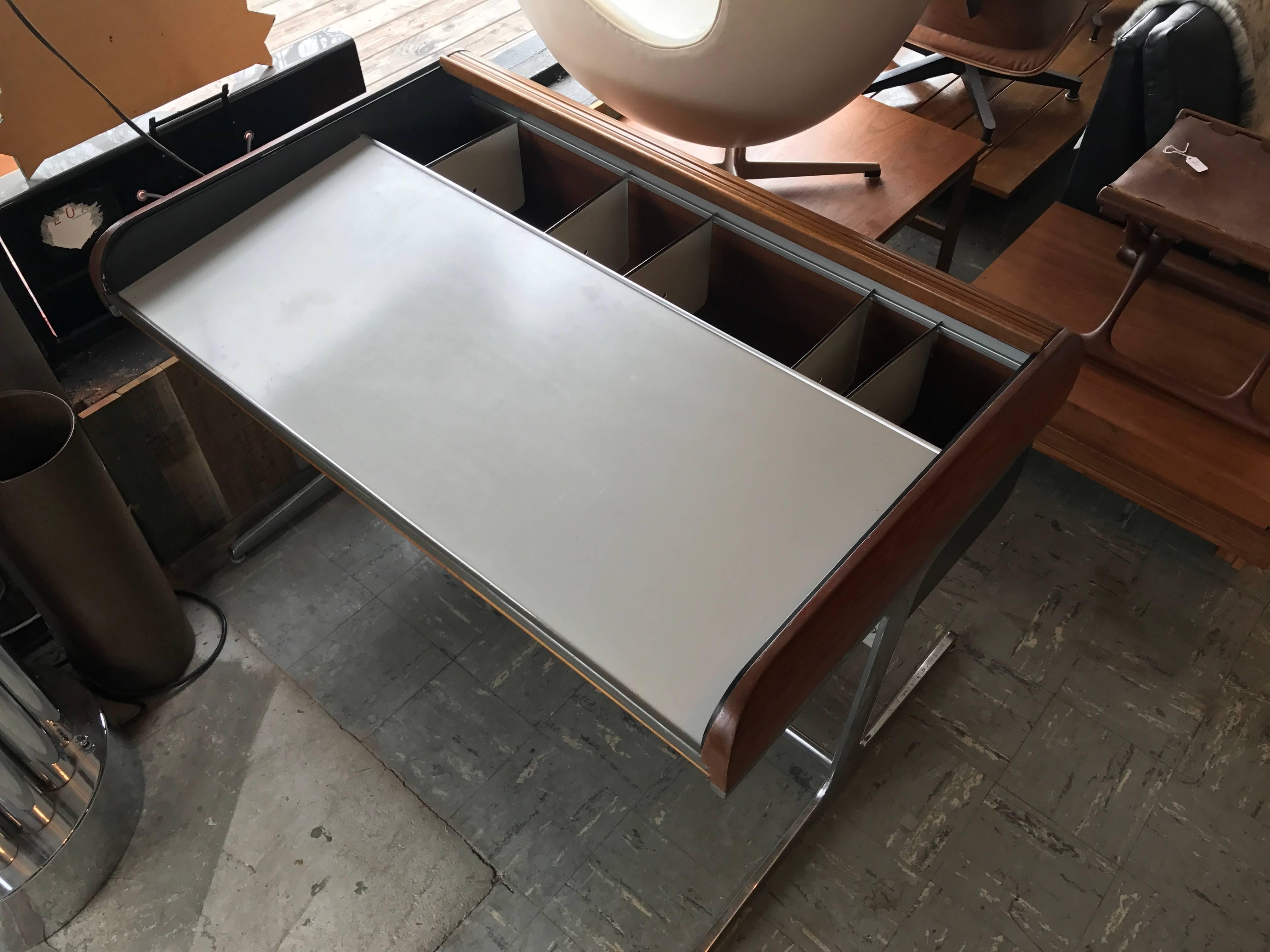 Mid-20th Century Vintage George Nelson Roll Top Action Office Desk