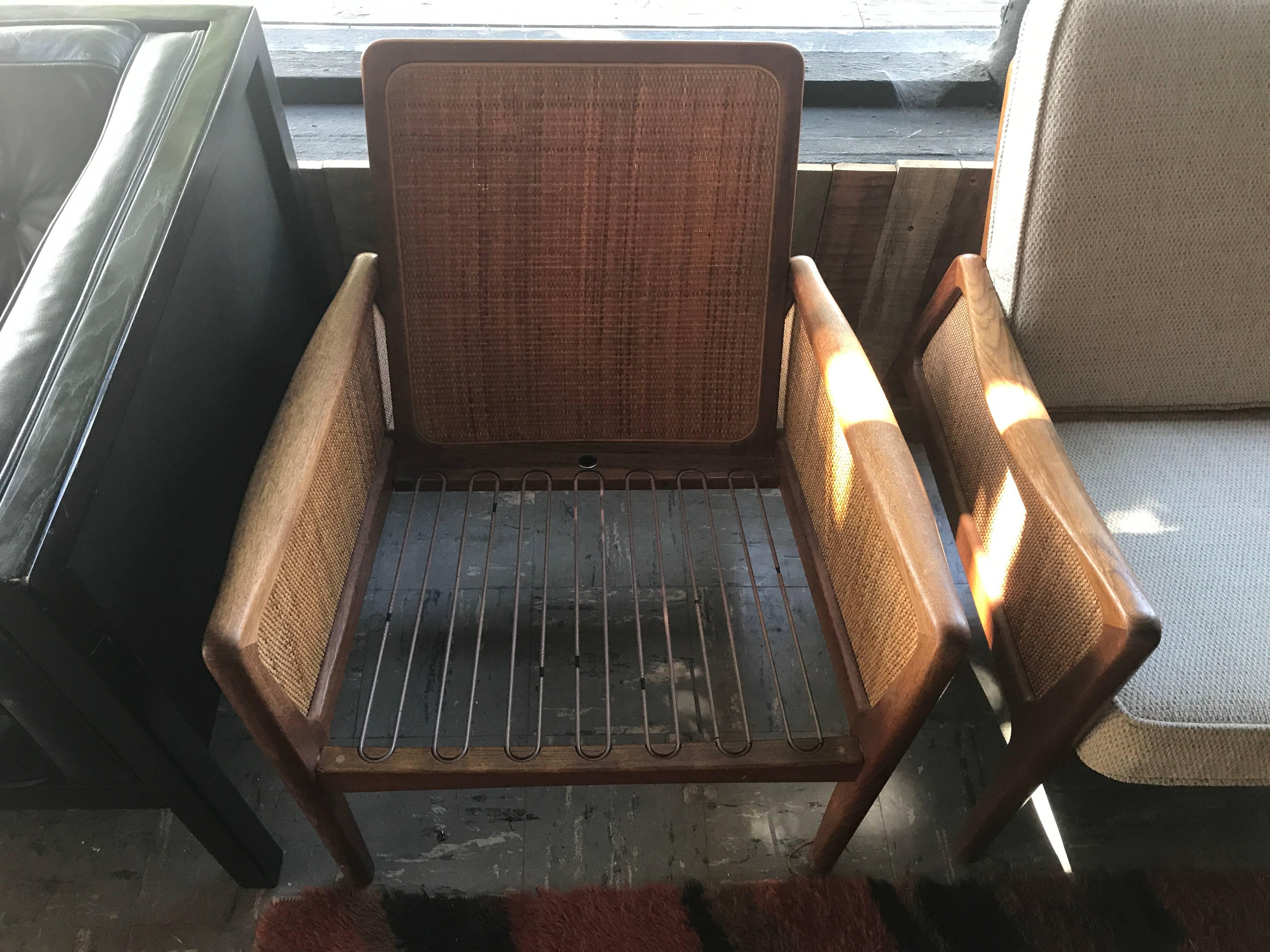 Pair of Peter Hvidt Danish Teak Lounge Chairs In Excellent Condition In Salt Lake City, UT